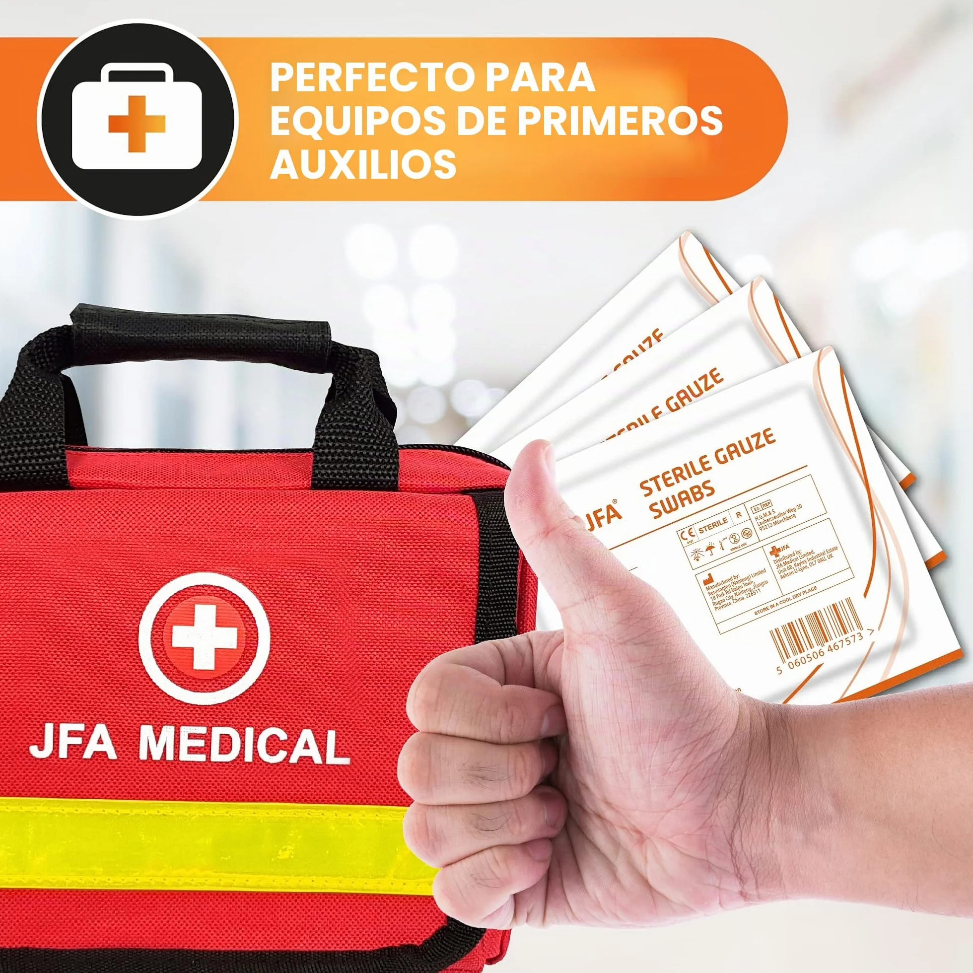 Gasas Estériles 5x5 cm, 100 Unidades, Cuidado de Heridas y Primeros Auxilios
