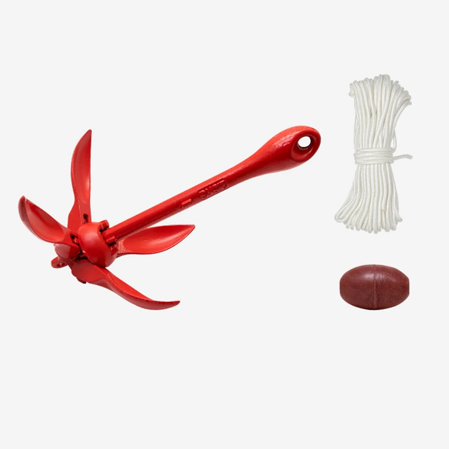 Ancla de Garfio Plegable para Embarcaciones Pequeñas, Plegable con Cuerda de 20 Metros (65,6 Pies).