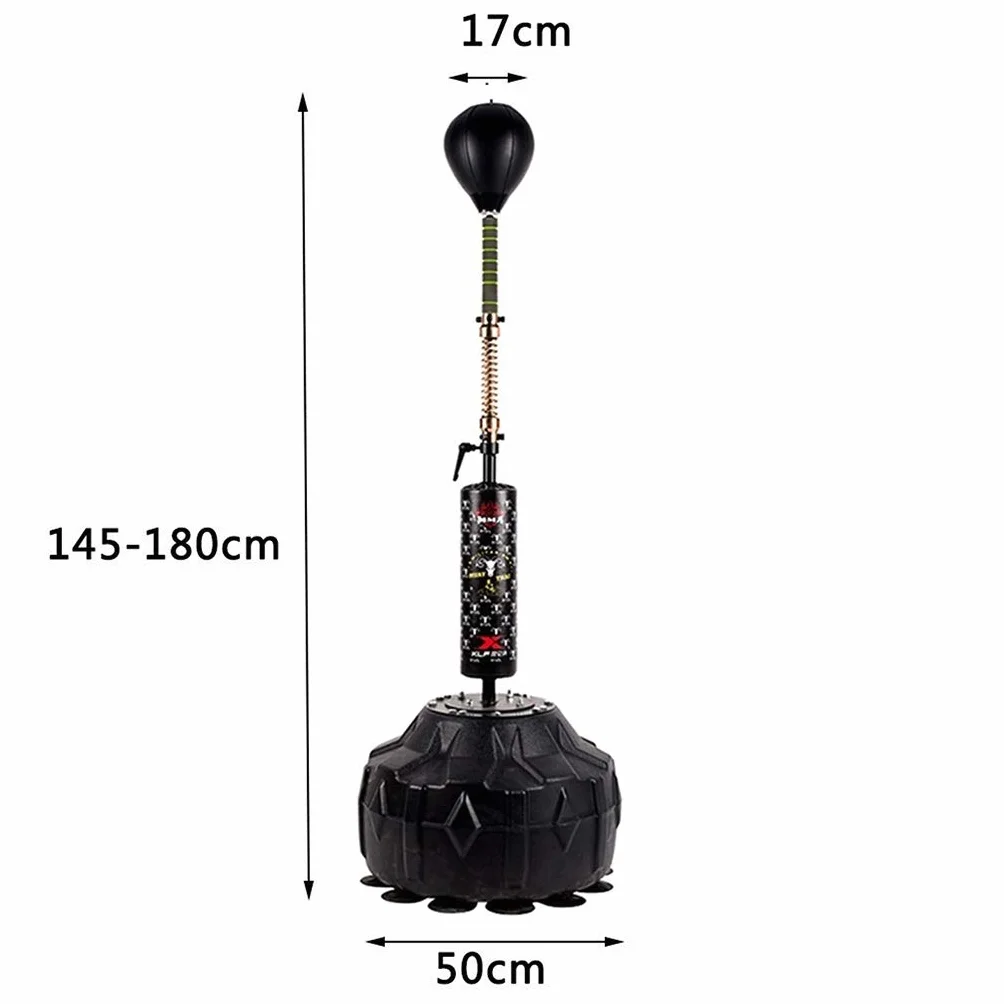 Saco de Boxeo Bolso Cobra Bolsa Fitness Reflex Saco De Boxeo Bola De Velocidad De Boxeo De Alto Rebote Altura Ajustable 145-180cm. Saco de Arena Pesado (Color : Black, Size : 50 * 50 * 180cm)