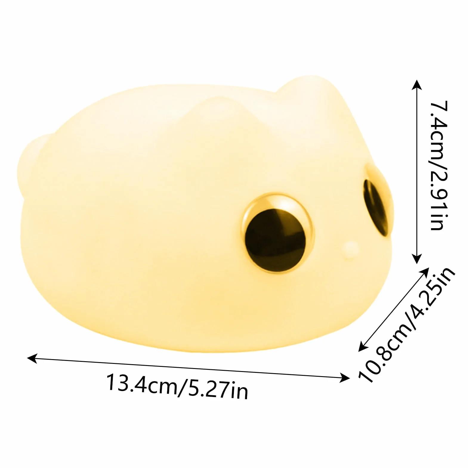Lámpara nocturna de gato de silicona recargable para niños, decoración de habitación infantil