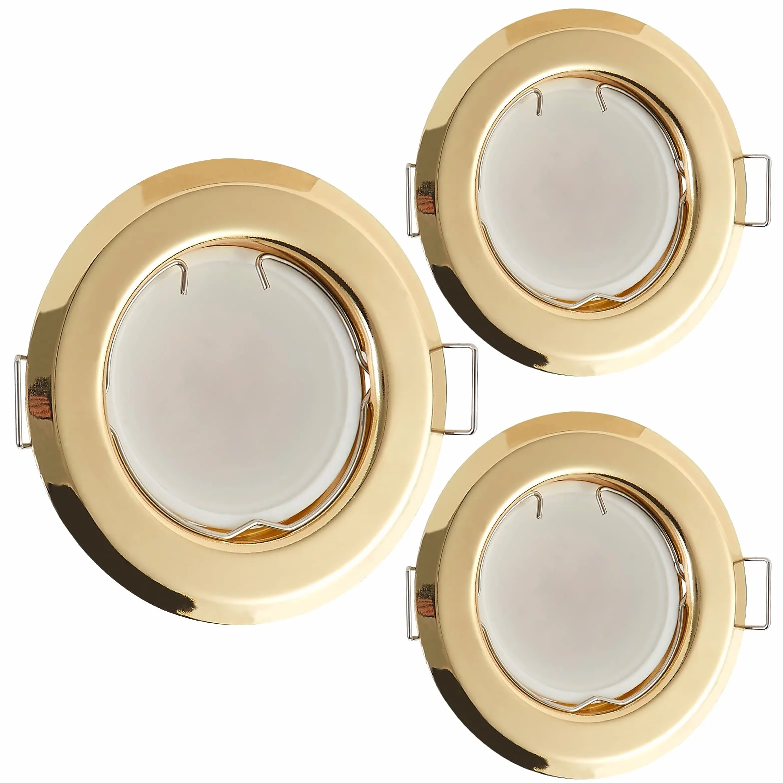 Foco LED plano empotrable ultra plano dorado 230V 3W 320 lúmenes 120° regulable 55mm recortado blanco paquete 3