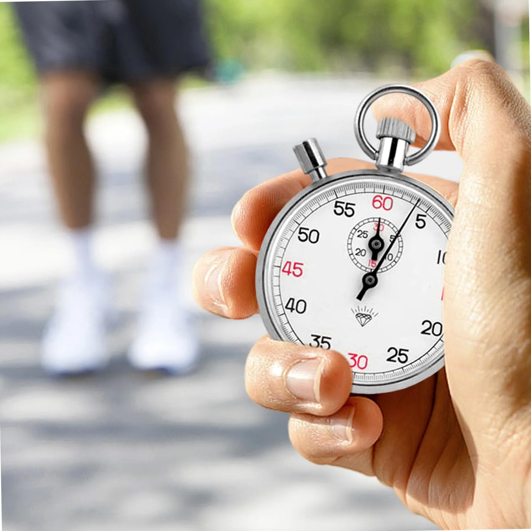 Stop Watch Stopwatch analógico mecánico de Acero Inoxidable con un Temporizador portátil para Correr, Entrenamiento y experimentos