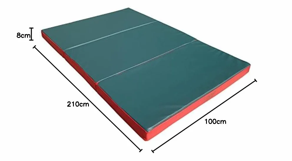NIROSPORT colchoneta de ejercicios,210x100x8cm colchoneta deportiva plegable,alfombrilla de gimnasia,colchoneta suave para suelo,plegable cama de invitados