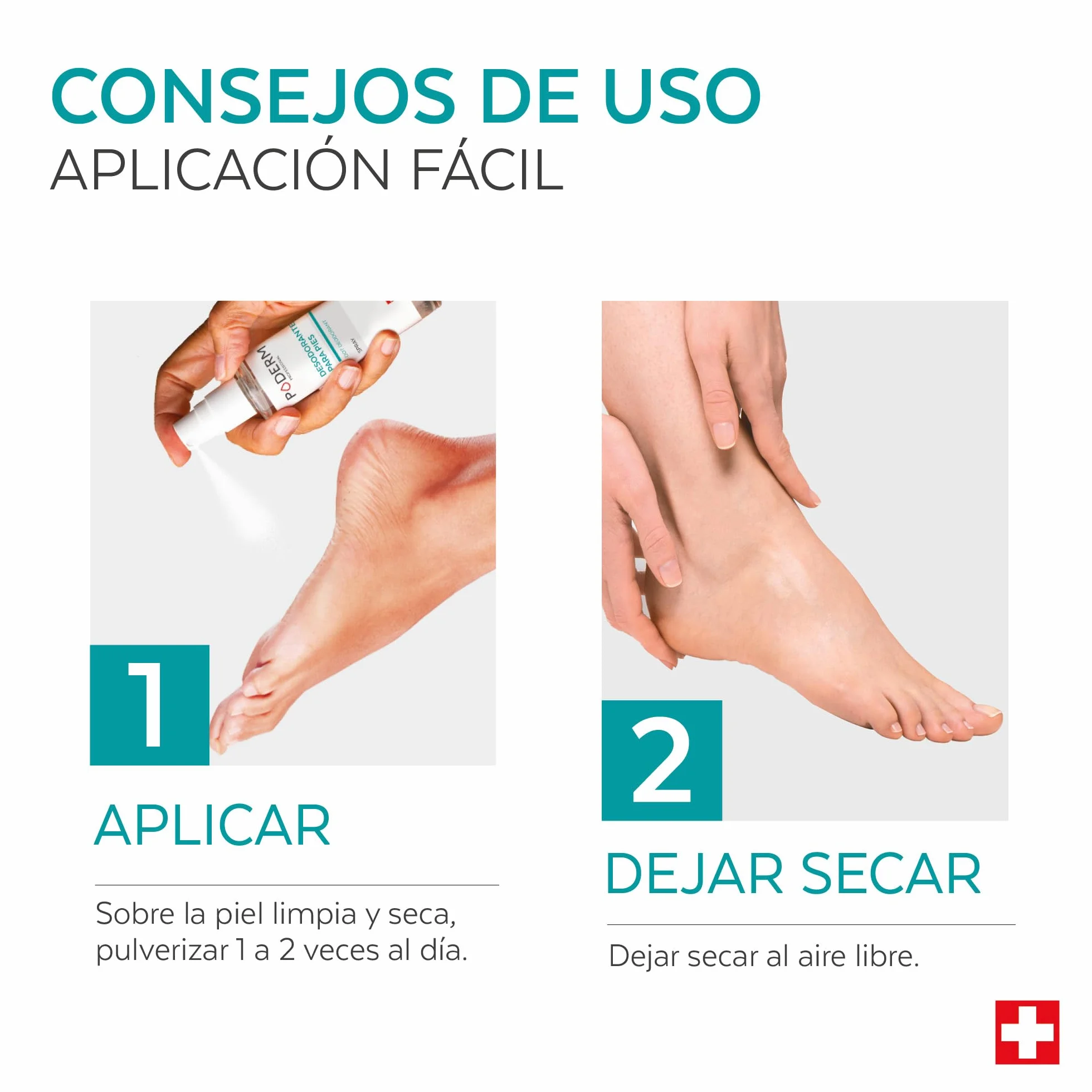 PODERM Spray Desodorante Anti Olor 50 ML Árbol de Té Menta y Limón