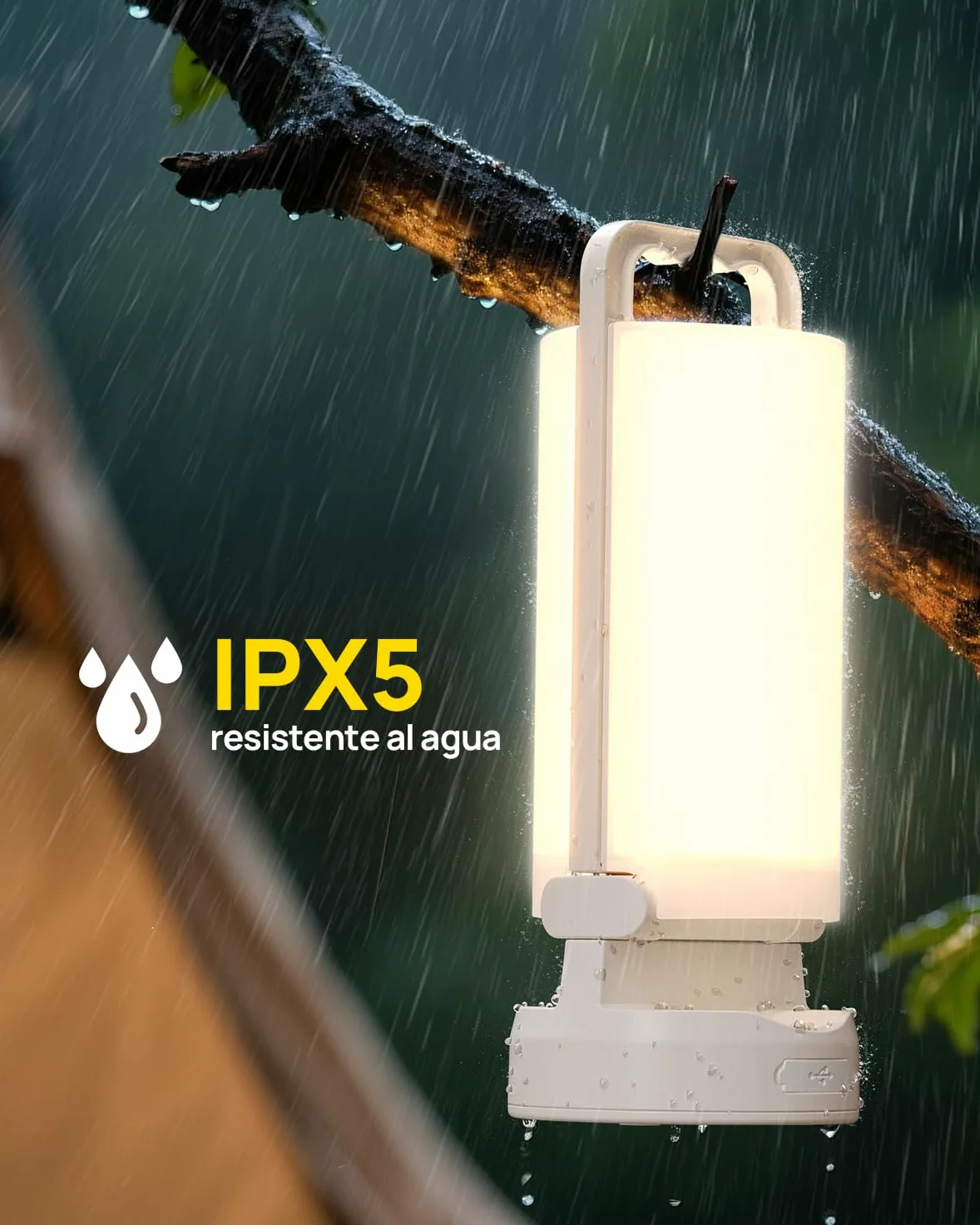 Eventek Luz Camping Solar 8000mAh, Ultra Brillante Doblar LED Lampara Camping con 3 Modos y Control Táctil, IPX5 Linterna Camping Recargable para Los Cortes de Energía, Tienda, Senderismo, Emergencia