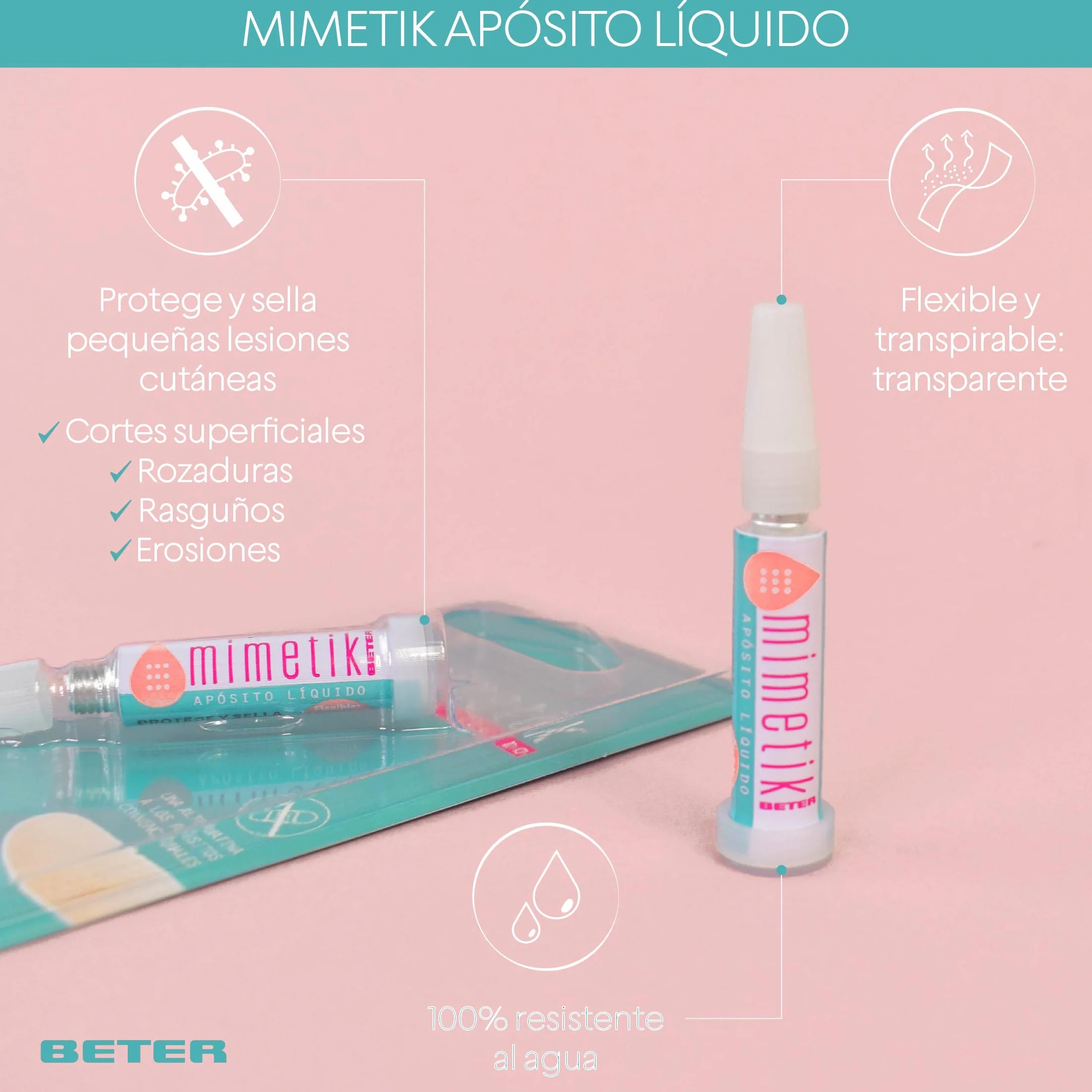Beter Mimetik Tirita transparente líquida, capa protectora flexible transpirable resistente al agua