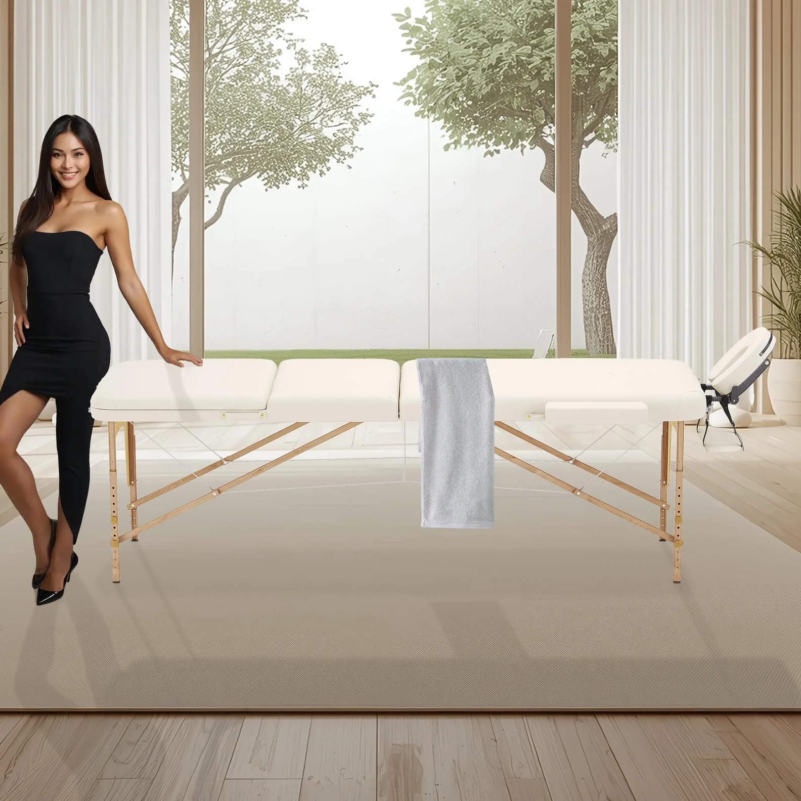 BELTOM Camilla de Masaje Plegable 3 Zonas 180x56 cm Portatil Reiki Fisioterapeuta