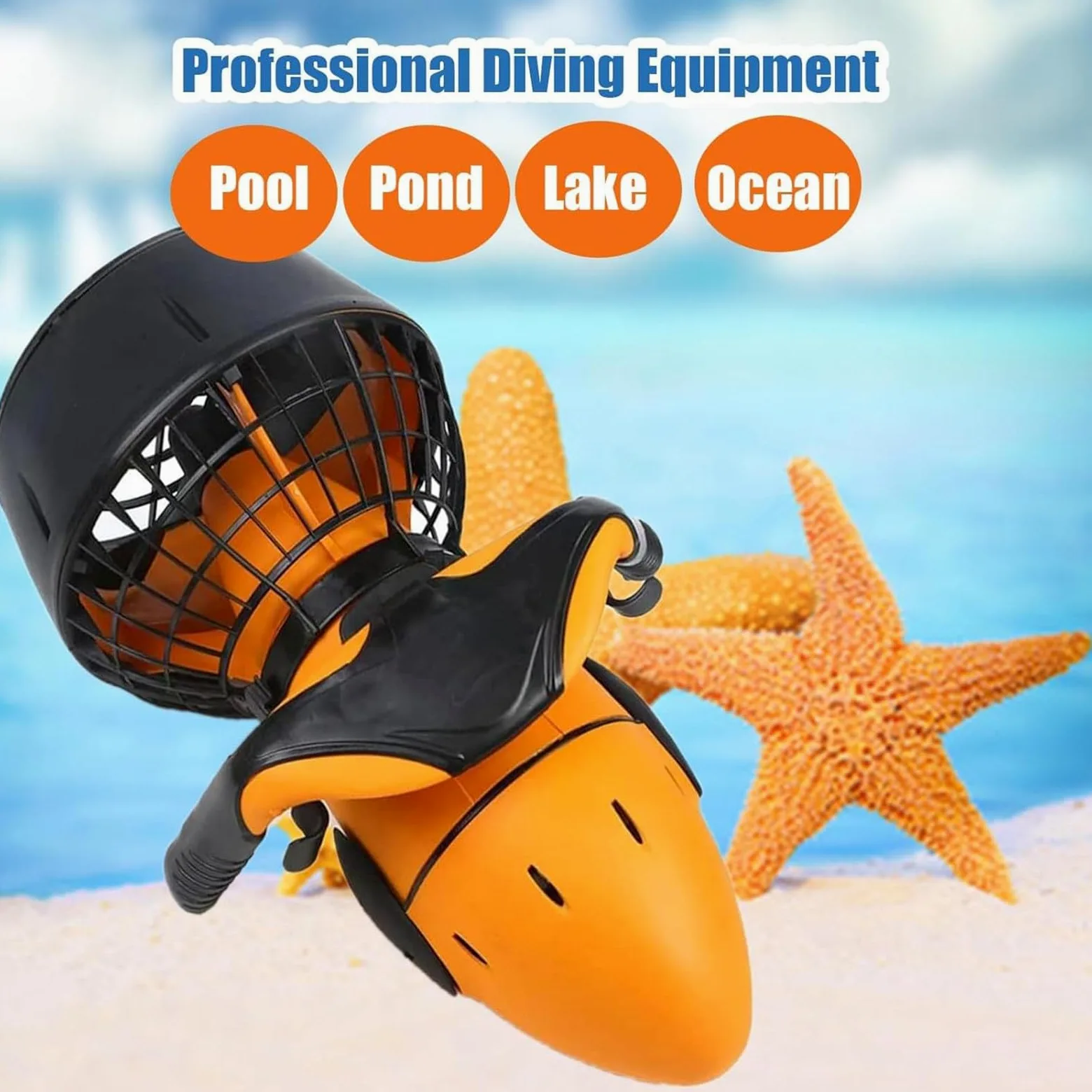 Scooter Submarino, Refuerzo de Buceo, hélice de Agua de Doble Velocidad, Pantalla de Velocidad Ajustable, Adecuado para Piscinas, Buceo y Aventuras en el mar,500W