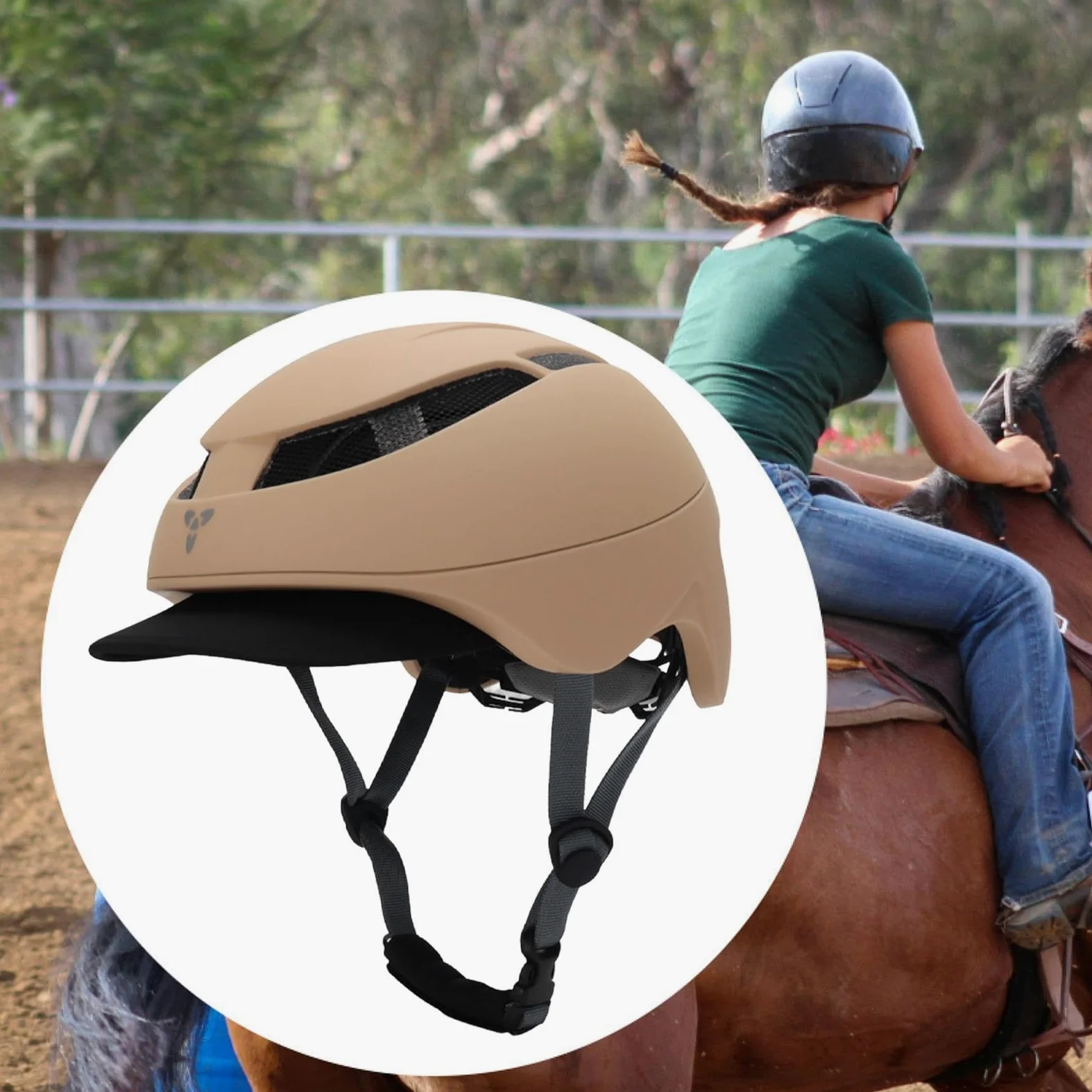 predolo Casco Ecuestre Casco para Montar Accesorios Resistentes Transpirable Ajustable Suministros ecuestres para Montar