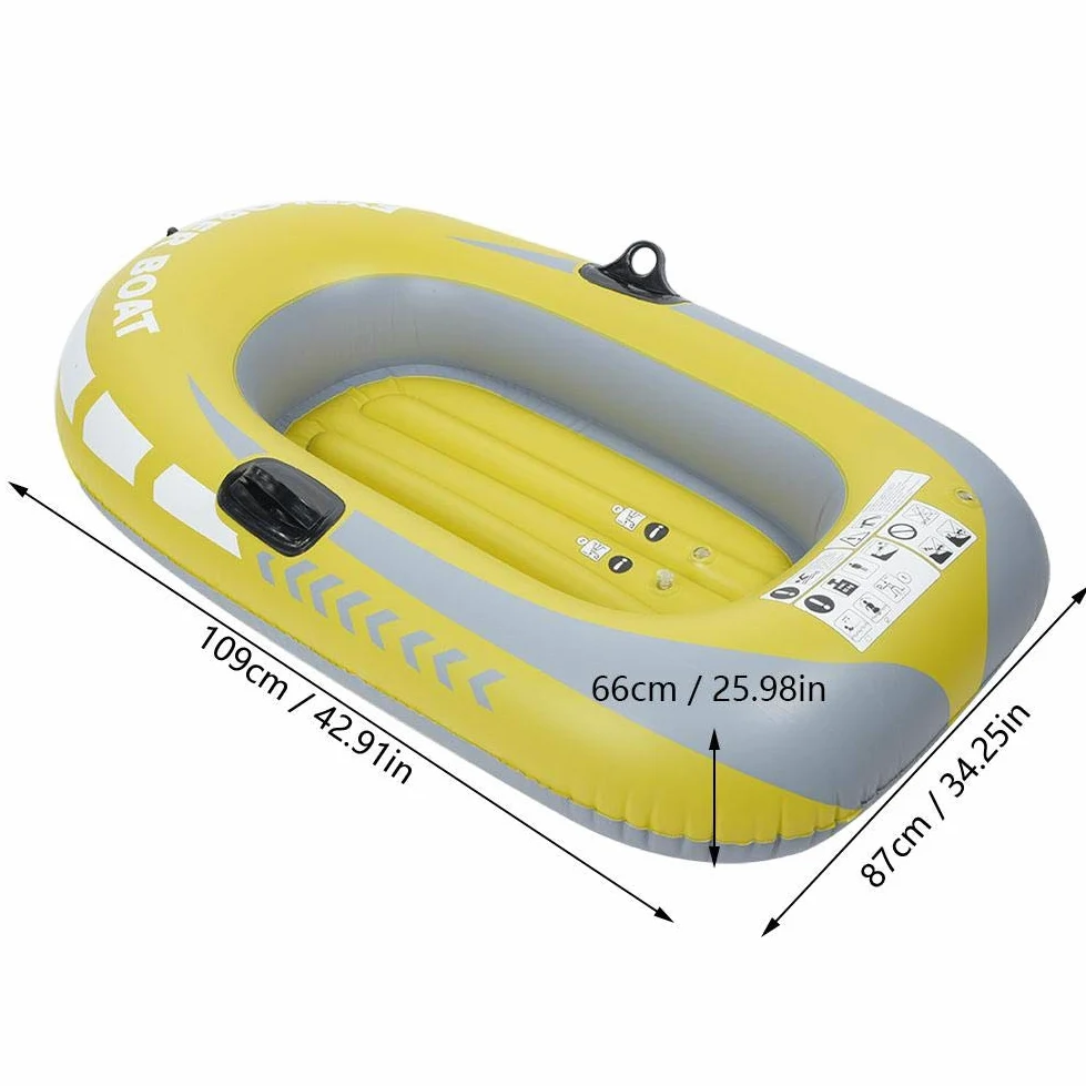 Bote Inflable, Bote Marino Inflable de PVC para 1 Persona, Bote de Pesca con Cuerda para Deportes acuáticos de Pesca a la Deriva al Aire Libre