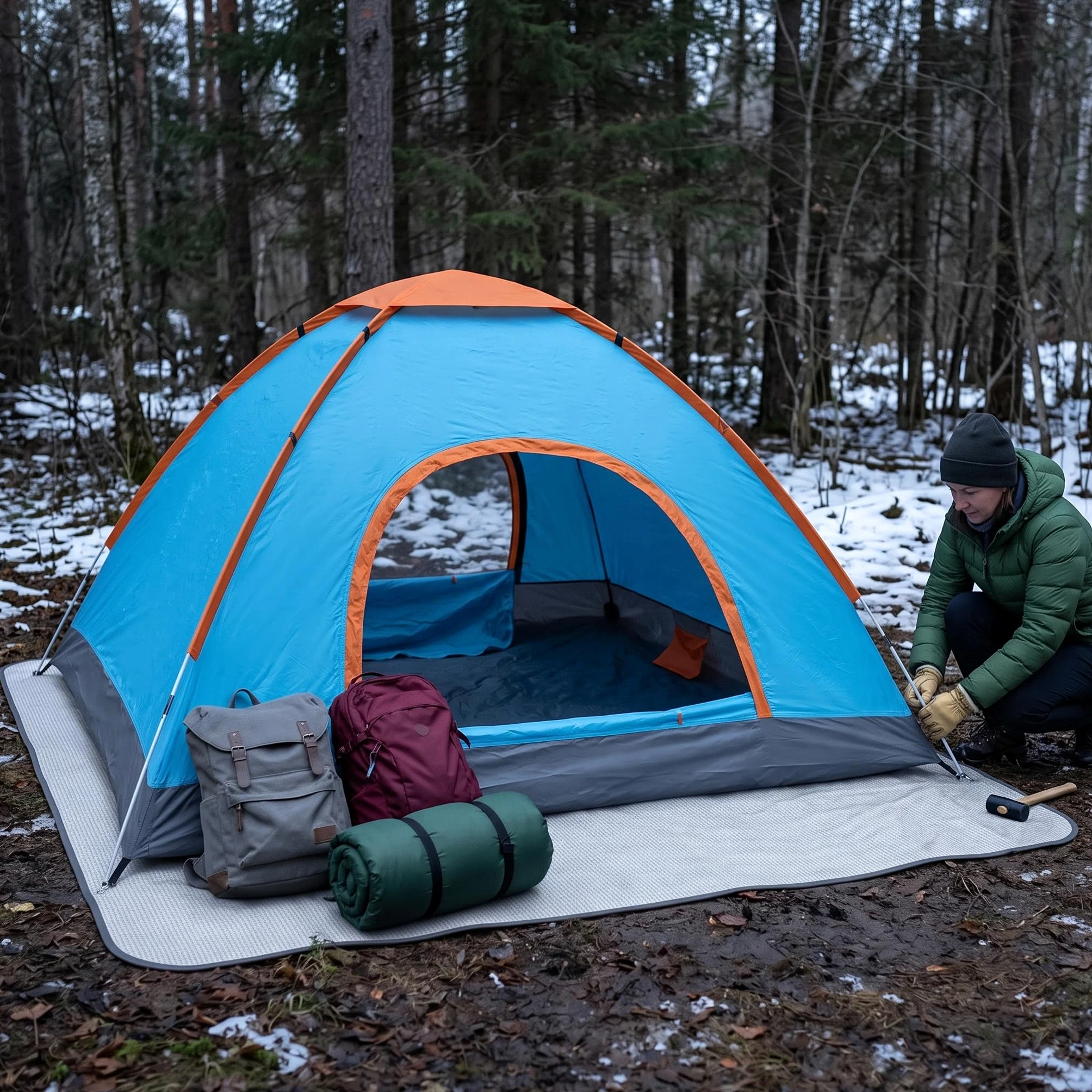 Tienda Campaña Instantánea Automática para Camping Familiar, Impermeable con Mosquitera