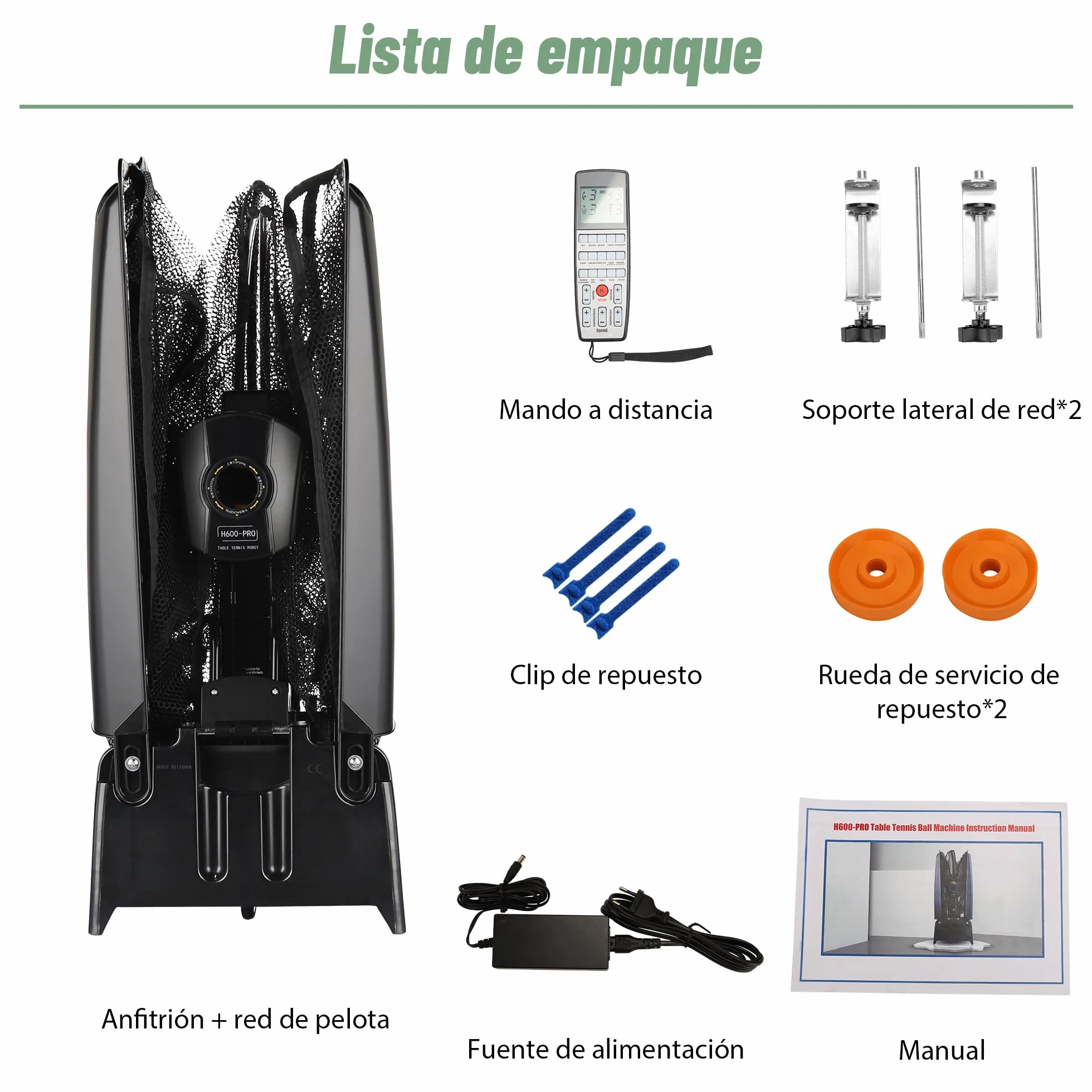 Robot de tenis de mesa con red, máquina automática de tenis de mesa para entrenamiento y ejercicio con mando a distancia, CE/CCC