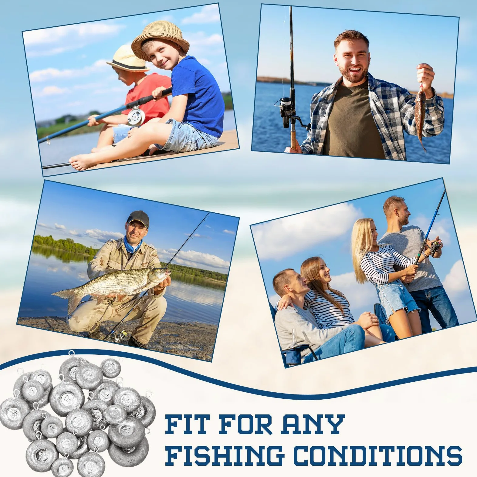 24 piezas de discos de pesca, pesas, plomos de disco, plomos de pesca, pesas, para agua salada, pesca de gato, pesca de arrastre, aparejos de surf