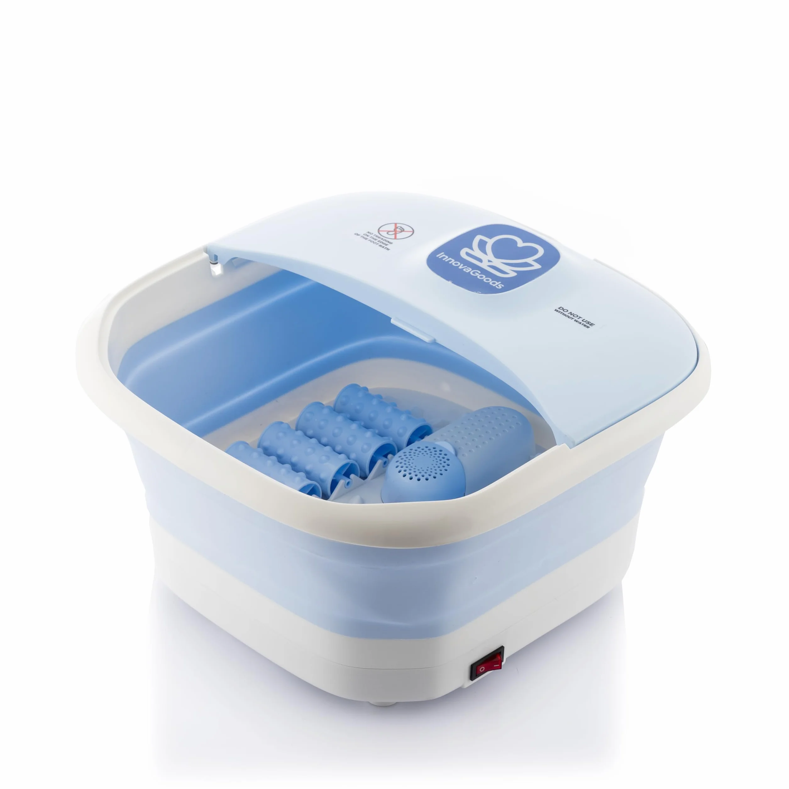 InnovaGoods® Spa para Pies Plegable 10 Litros, Masajeador con Vibración y Calentador Infrarrojos, 10 Rodillos