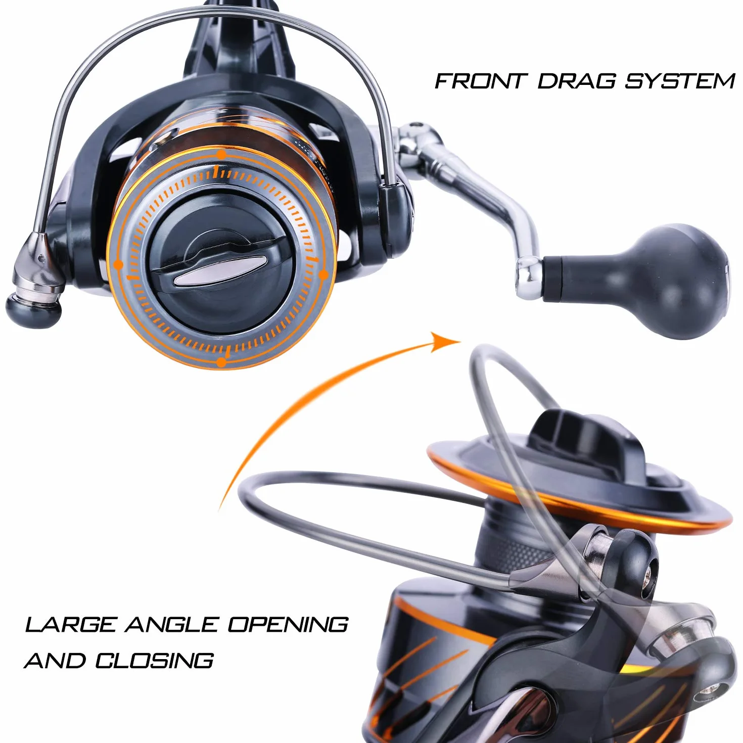 Sougayilang - Carrete de Pesca de Carpa 5+1 blindado de Acero Inoxidable BB - Drag de Fibra de Carbono para Pesca en Vivo