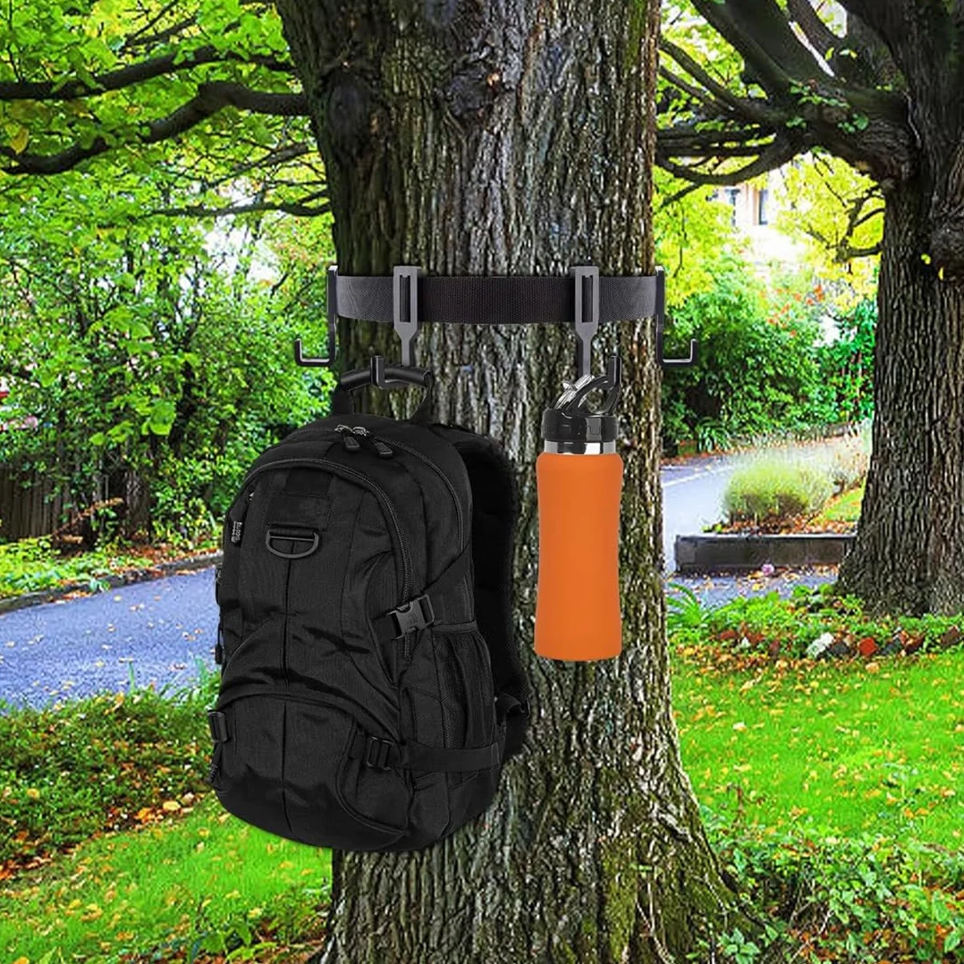 Treestand Correa con 5 Ganchos Resistentes Al Desgaste-Treestand Correa Soportes De Árboles con Multi-Gancho para Caza-Colgador De Caza, Colgador De Equipo Multipropósito