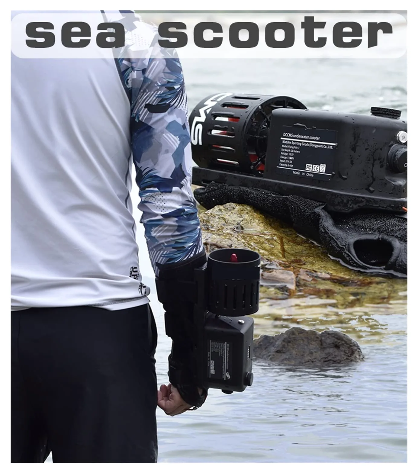 Scooter Submarino, Motor eléctrico de 2, m/s, Equipo Buceo 45 Minutos, Patinete subacuático portátil, Mini Agua, mar Submarino