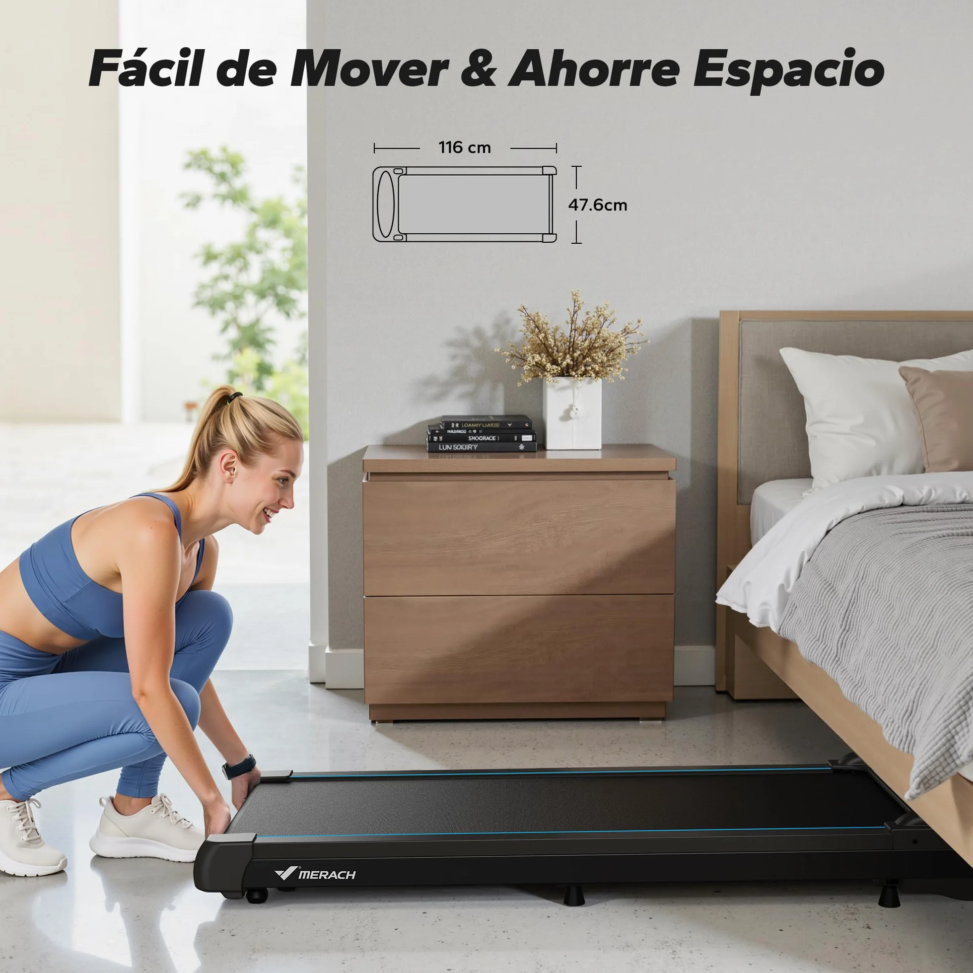 MERACH Cinta de Correr, 3 in 1 Cinta de Andar Eléctrica, 1-6KM/H 2.75HP Cinta de Correr Electrica con Mando a Distancia y Pantalla LED, Walking Pad Compacta para Casa y Oficina