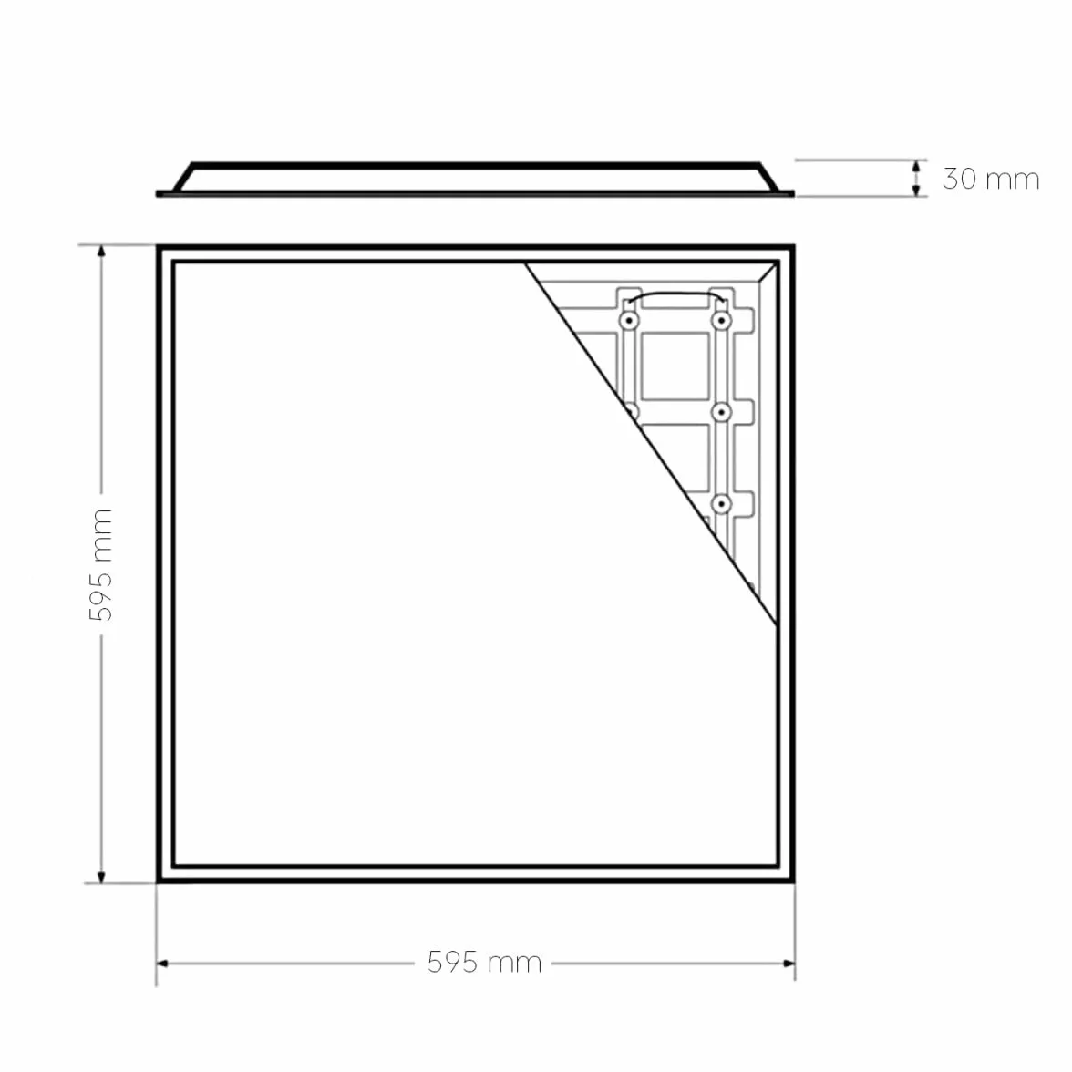 Panel LED 60x60 40W retroiluminado marco blanco 120º Luz fría para techo
