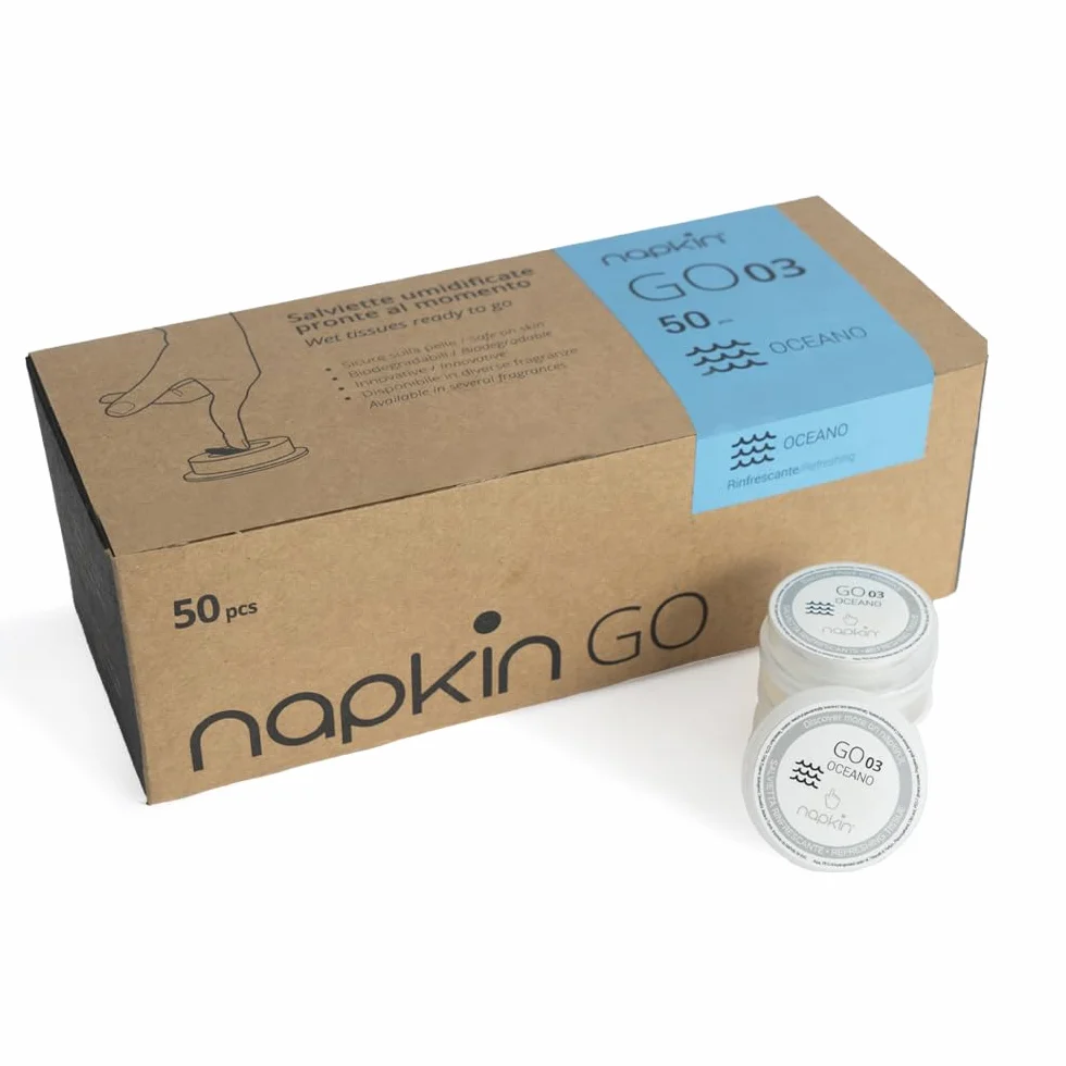 NAPKIN GO 03 Toallitas Húmedas Portátiles 50 uds Biodegradables Hipoalergénicas