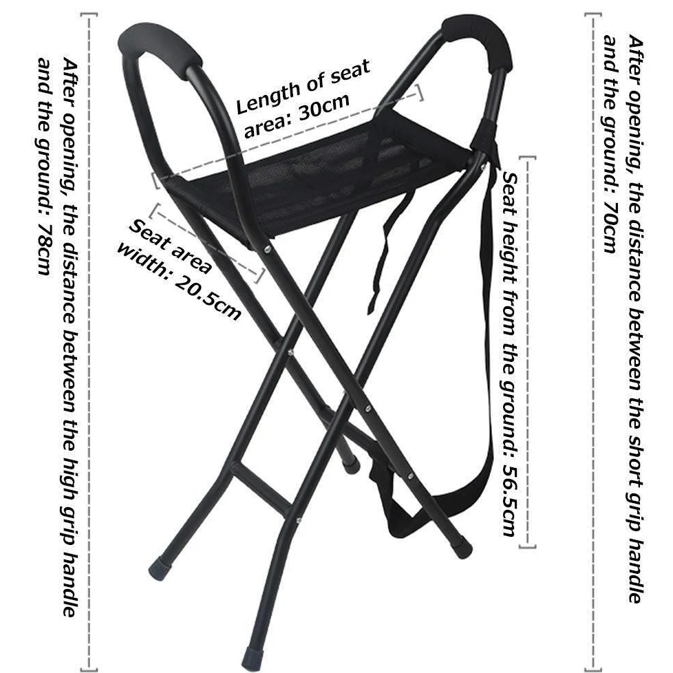 Silla plegable para ancianos, marco de aluminio antideslizante, ultraligera, portátil, taburete de descanso para uso en exteriores