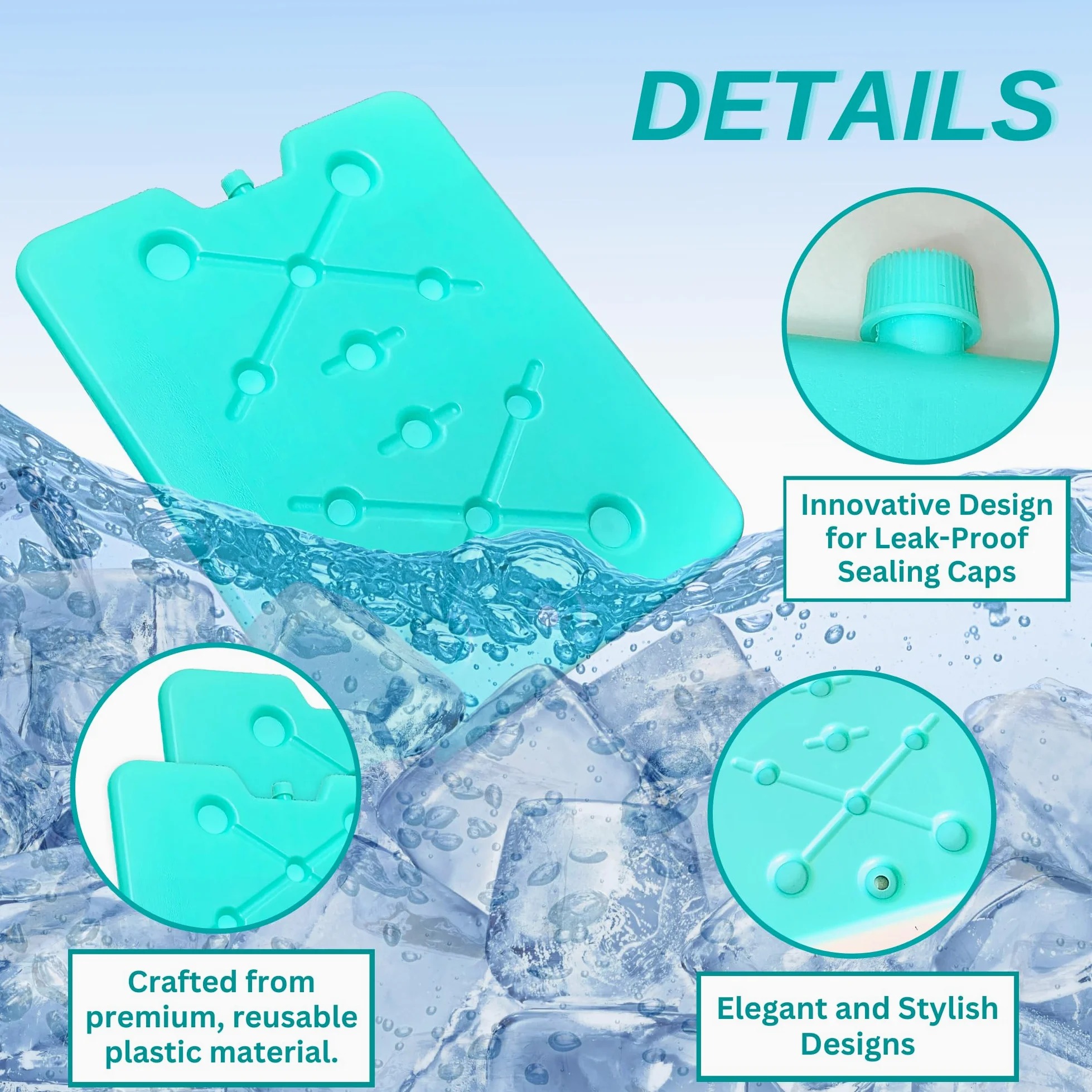 GURIN Bolsas de hielo reutilizables para lonchera, hieleras, bolsas o mochilas, frías hasta 8-12 horas de larga duración para camping, picnic, actividades al aire libre, entrega de alimentos