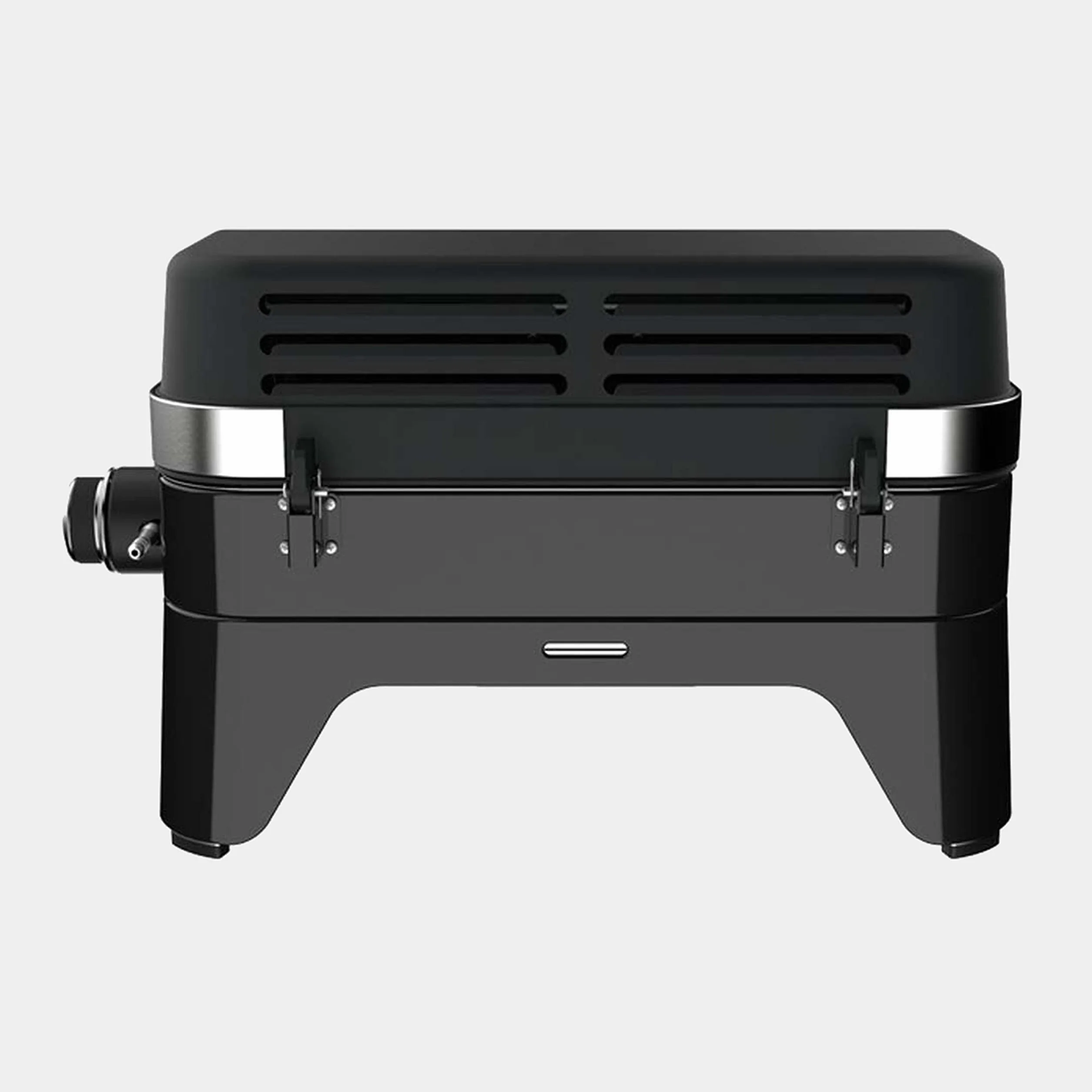 CAMPINGAZ Barbacoa de gas Attitude2go CV, barbacoa de mesa de bajo humo, BBQ de gas portátil, con tapa, termómetro, y rejilla de hierro fundido, fuente de alimentación: cartucho de gas CV 470 Plus