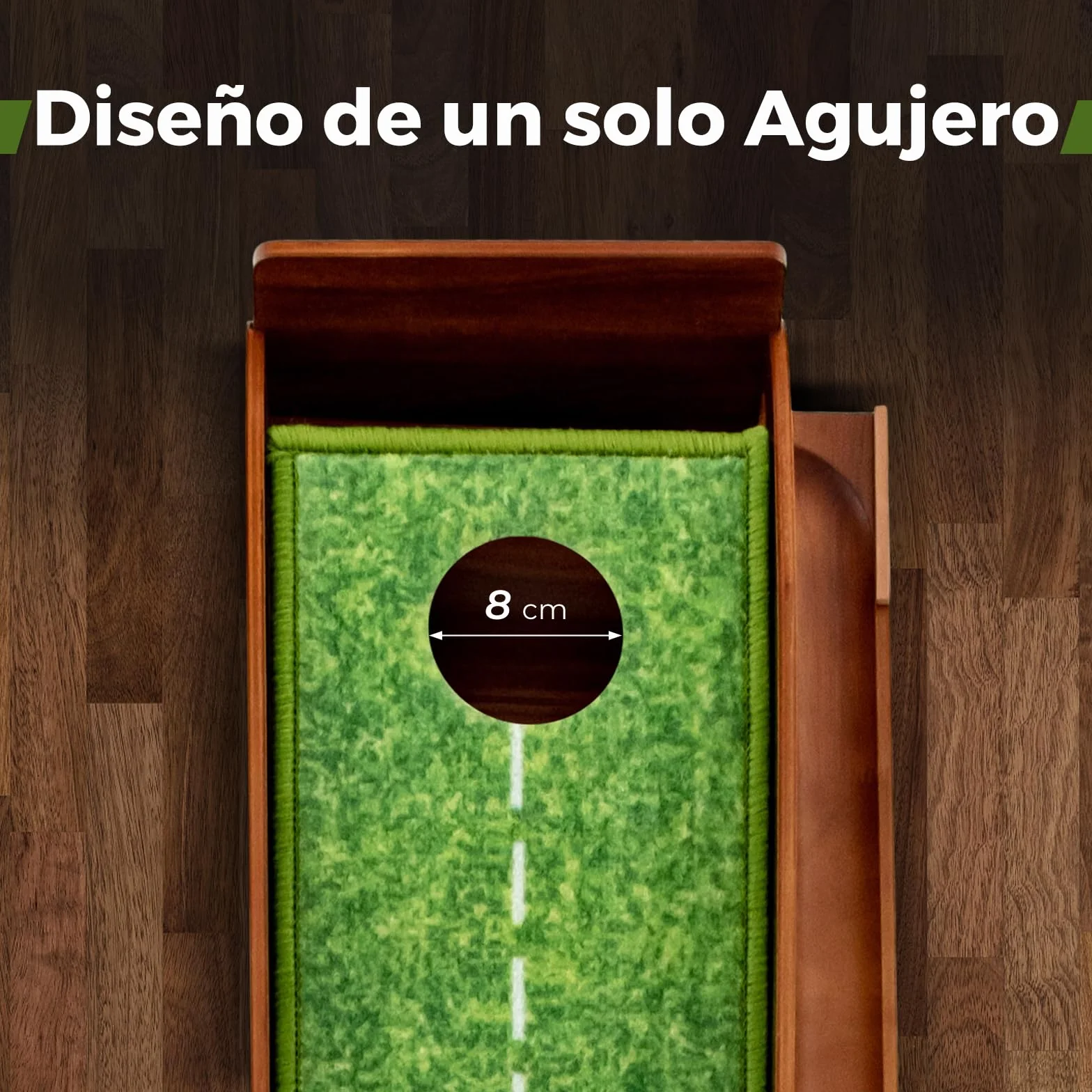 COSTWAY Mini Golf, Alfombra de Putting de Entrenamiento de Golf Interior y Exteriores, 1/2/3 Tamaños De Orificios, Retorno automático de la Bola, 3 Pelotas, Cesped de Minigolf (1 Orificio)