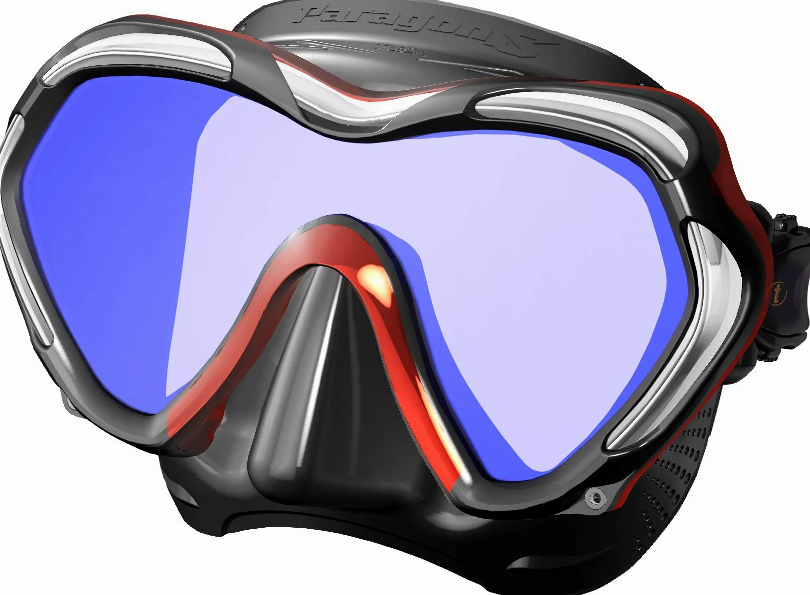 TUSA Paragon S Máscara de buceo con filtro UV profesional (M1007S) (rojo oscuro metálico)