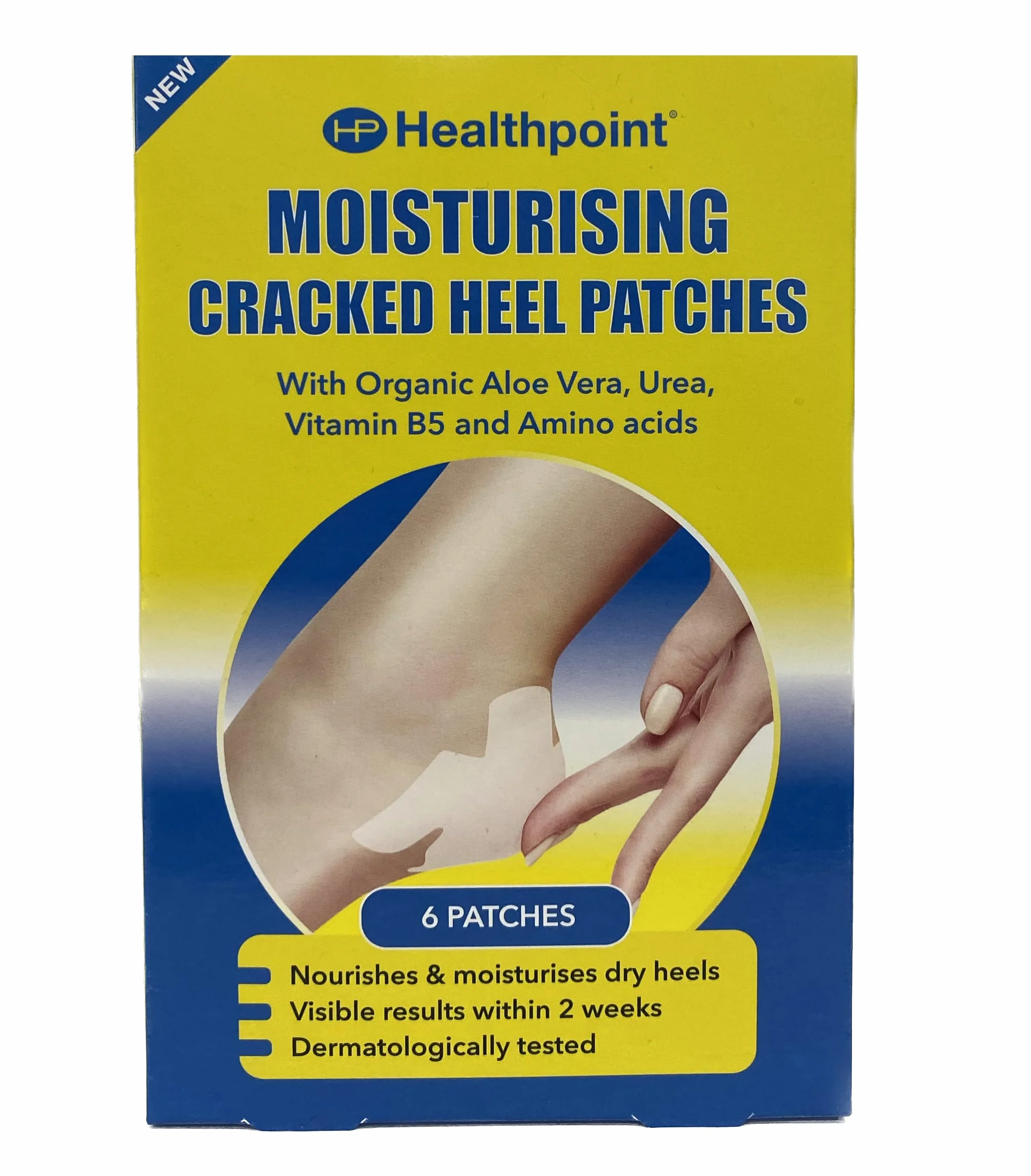 Healthpoint Parches hidratantes para talón agrietado, aloe vera orgánico, vitamina B5, paquete de 6