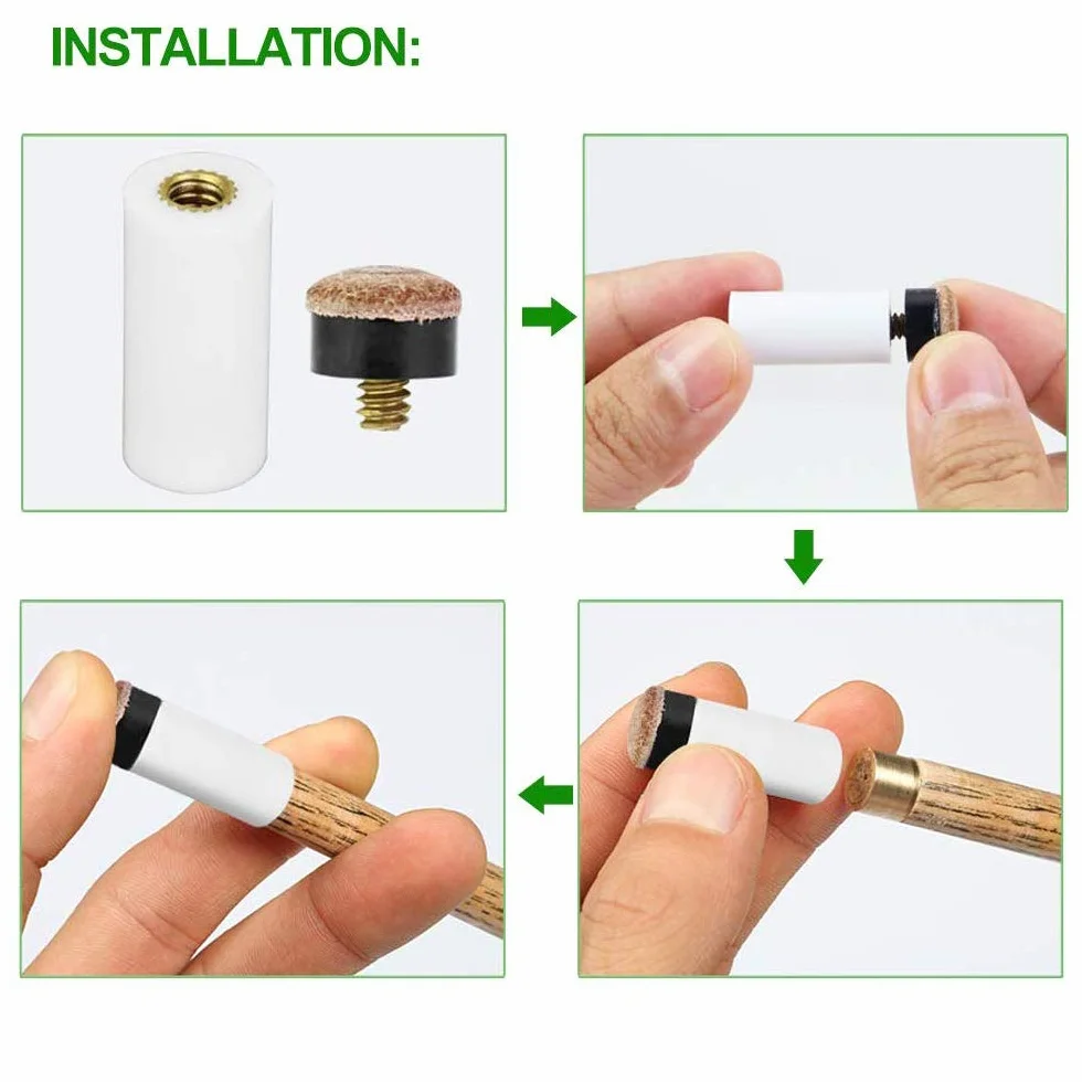 Amacoam Puntas de Tacos de Billar 20 Piezas Duro de 12mm Punta de Repuesto para Taco de Billar Puntas de Billar con Rosca Metálica y Tip para Palos de Billar, Marrón Accesorios de Billar
