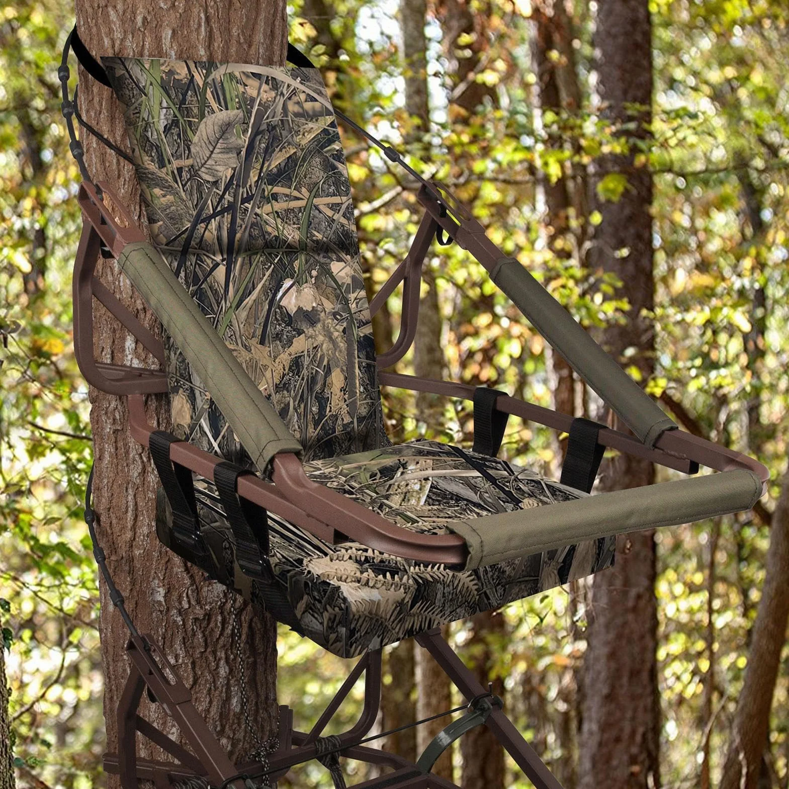 Asiento de soporte para árbol, asiento de caza desmontable, cómoda silla de caza, asiento portátil para árbol, asiento de caza ligero, accesorios de caza ajustables para mayor comodidad