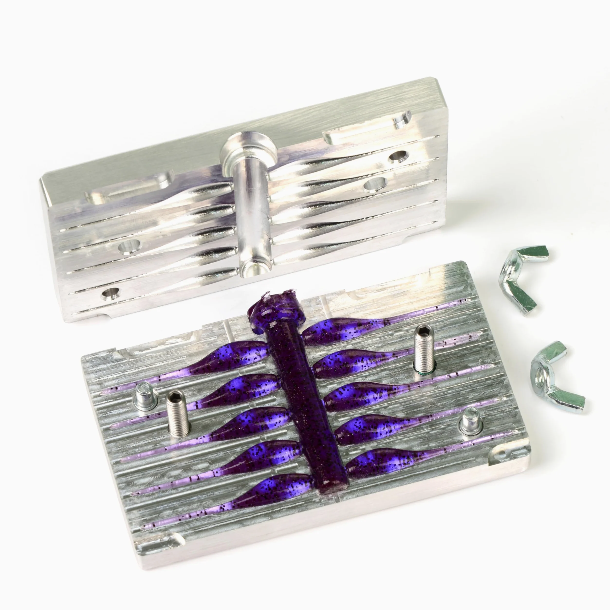 Soft Plastiс - Moldes para Hacer señuelos de inyección, señuelos de Pesca Crappie de 2 Pulgadas, 10 cavidades de Aluminio