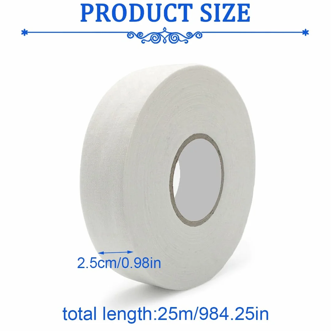 Cinta de Hockey Adhesiva para Deportes: Raqueta de Tenis, Cuerda de Esquí, Caña de Pescar - 25M*2.5cm, Incluye 1 Tijera