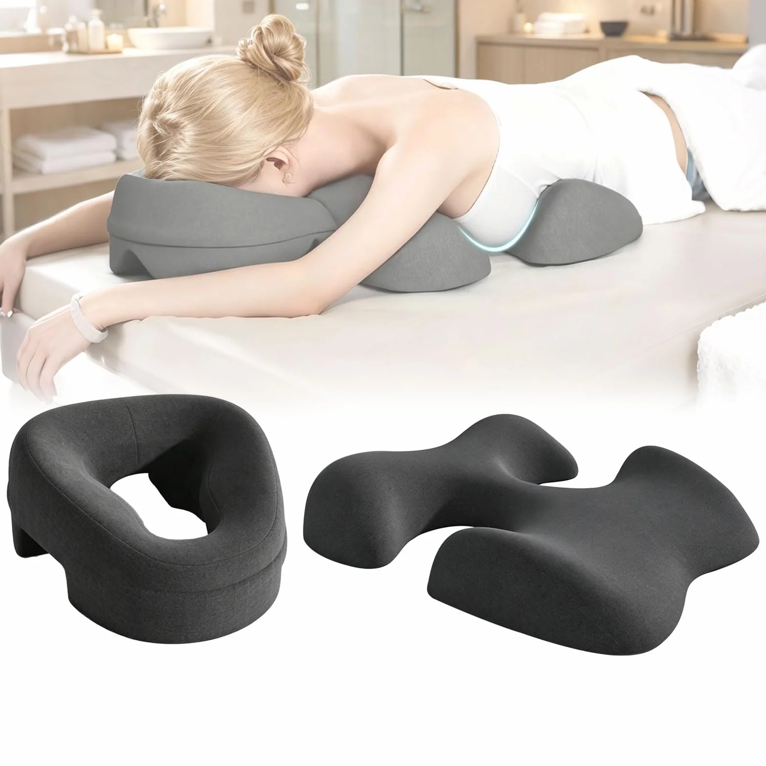 Cojín de masaje para pecho y cara espuma viscoelástica antideslizante transpirable funda extraíble lavable SPA