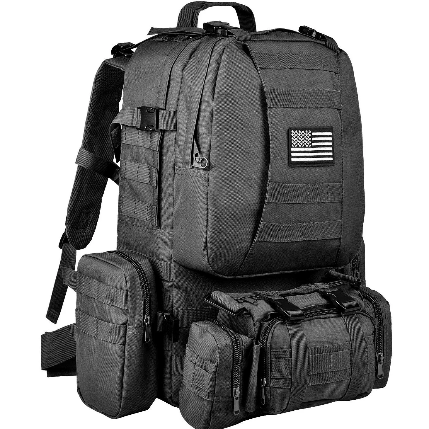 CVLIFE - Mochila táctica militar militar de 60 litros, paquete de asalto grande, bolsa Molle desmontable