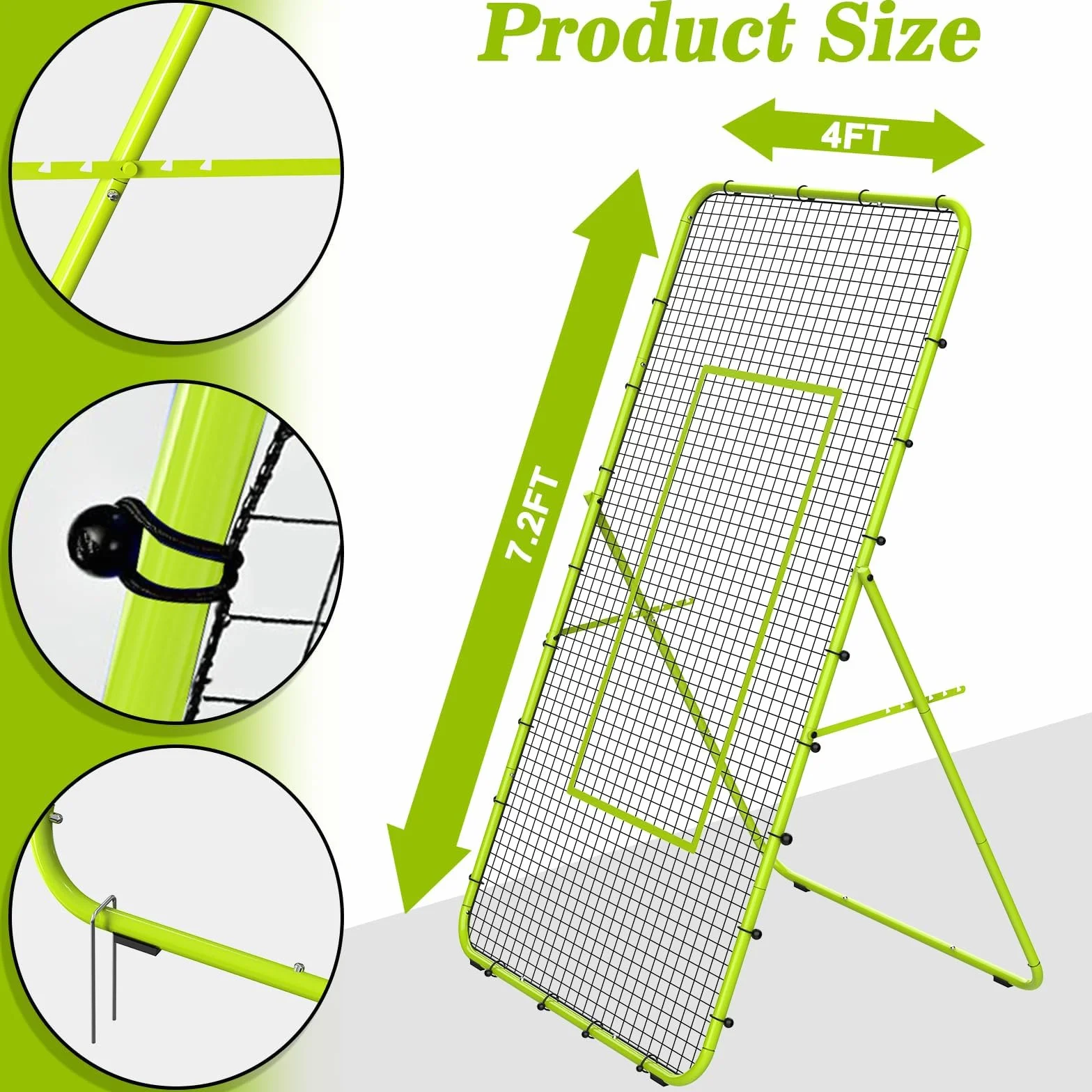 LIANTRAL Red de Voleibol Ajustable de 5 Ángulos, Fútbol Béisbol Rebounder Net, Equipo de Entrenamiento con Zona de Golpe