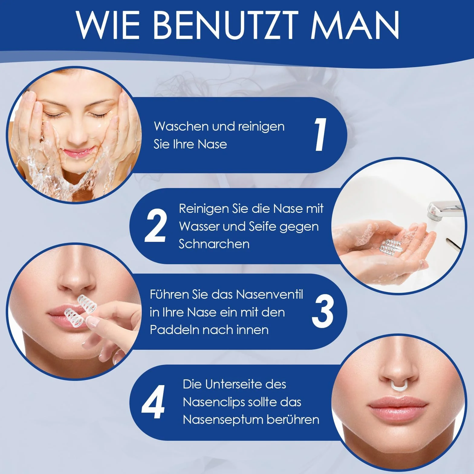 Anti Ronquidos Dilatador Nasal Reutilizables Clip Nasal Silicona Dispositivo de Noche 8 Piezas