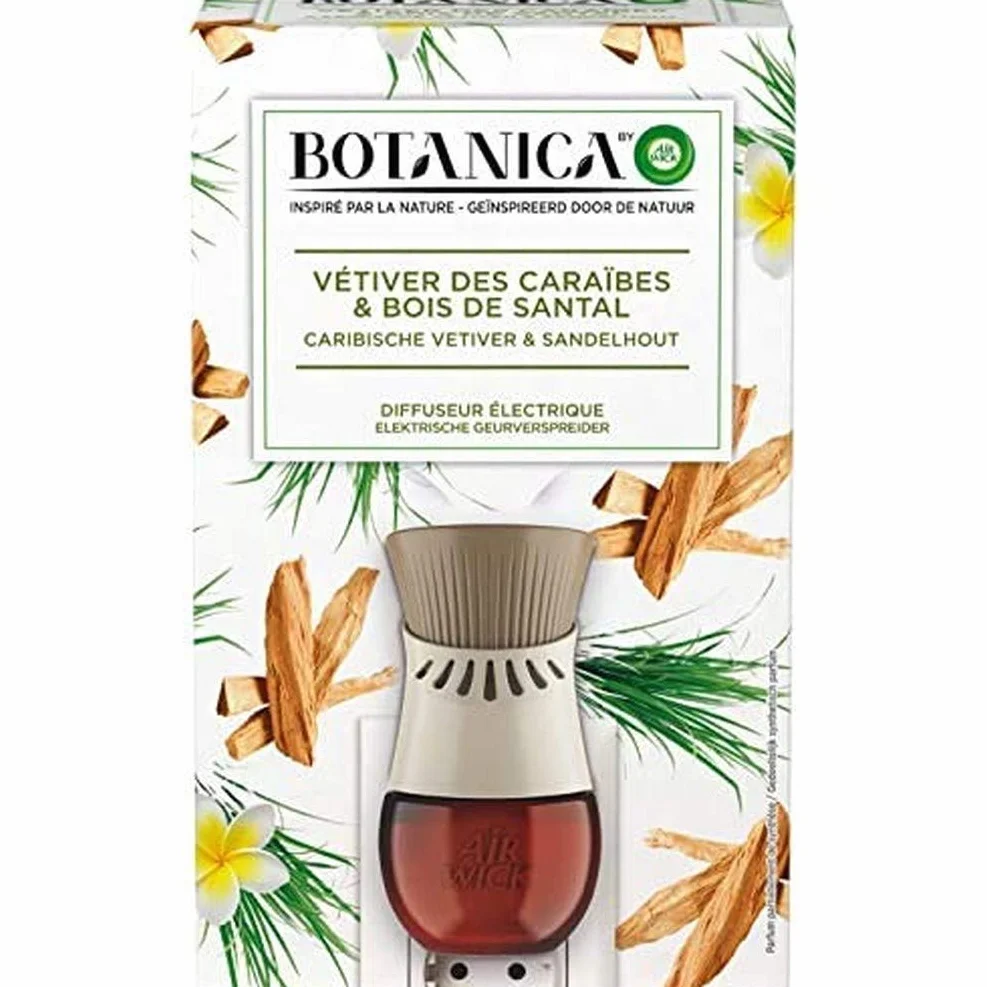 Air Wick Botanica Désodorisant Maison Diffuseur Électrique Recharge Huile Essentielle Vétiver Bois de Santal 19 ml