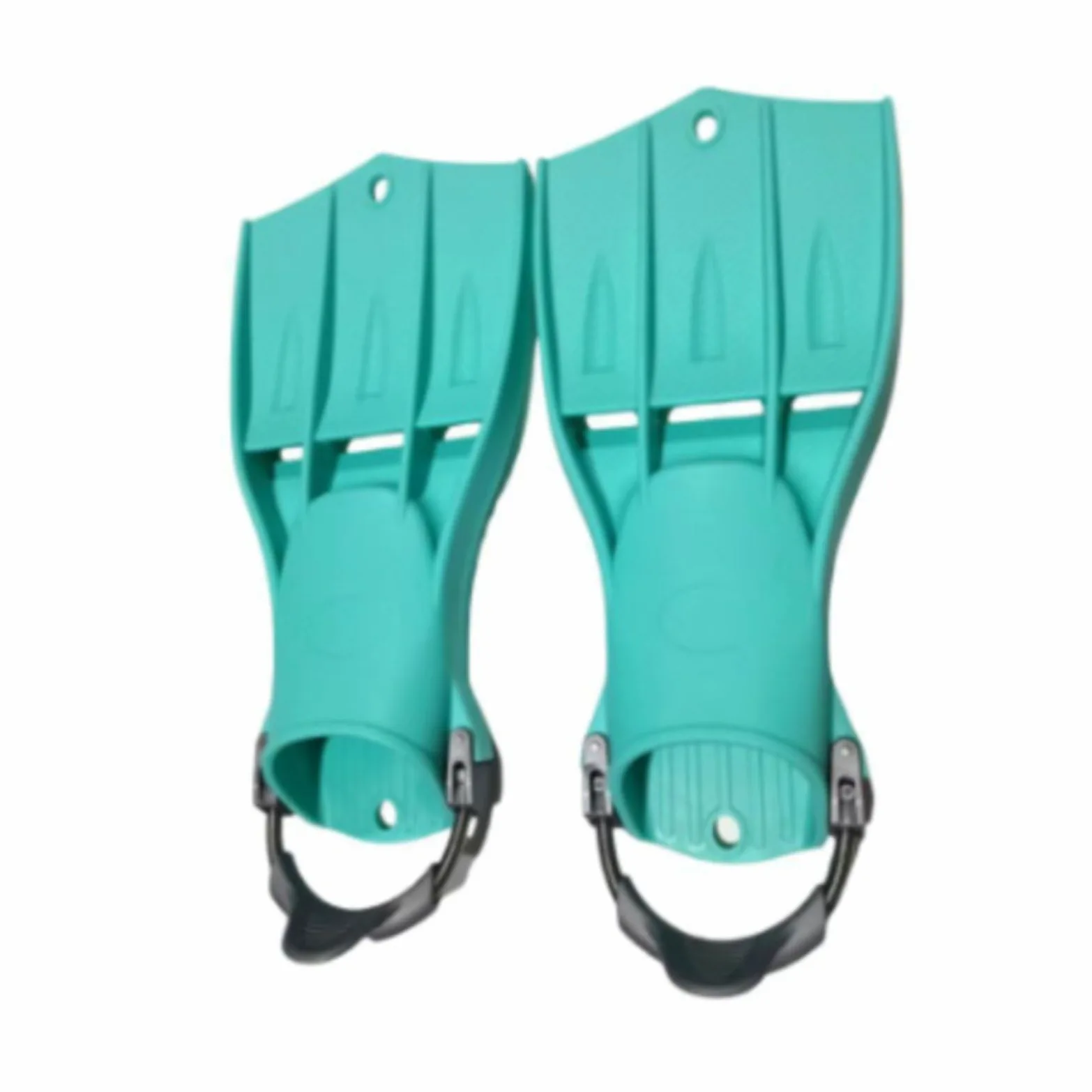 Gralara Aletas de Buceo Ajustables Aletas Fins con Cama Acolchada y Hebilla Rápida en TPE para Impulsar con Menor Esfuerzo Adecuadas para Aprendizaje Natación , Cian , S 35-38