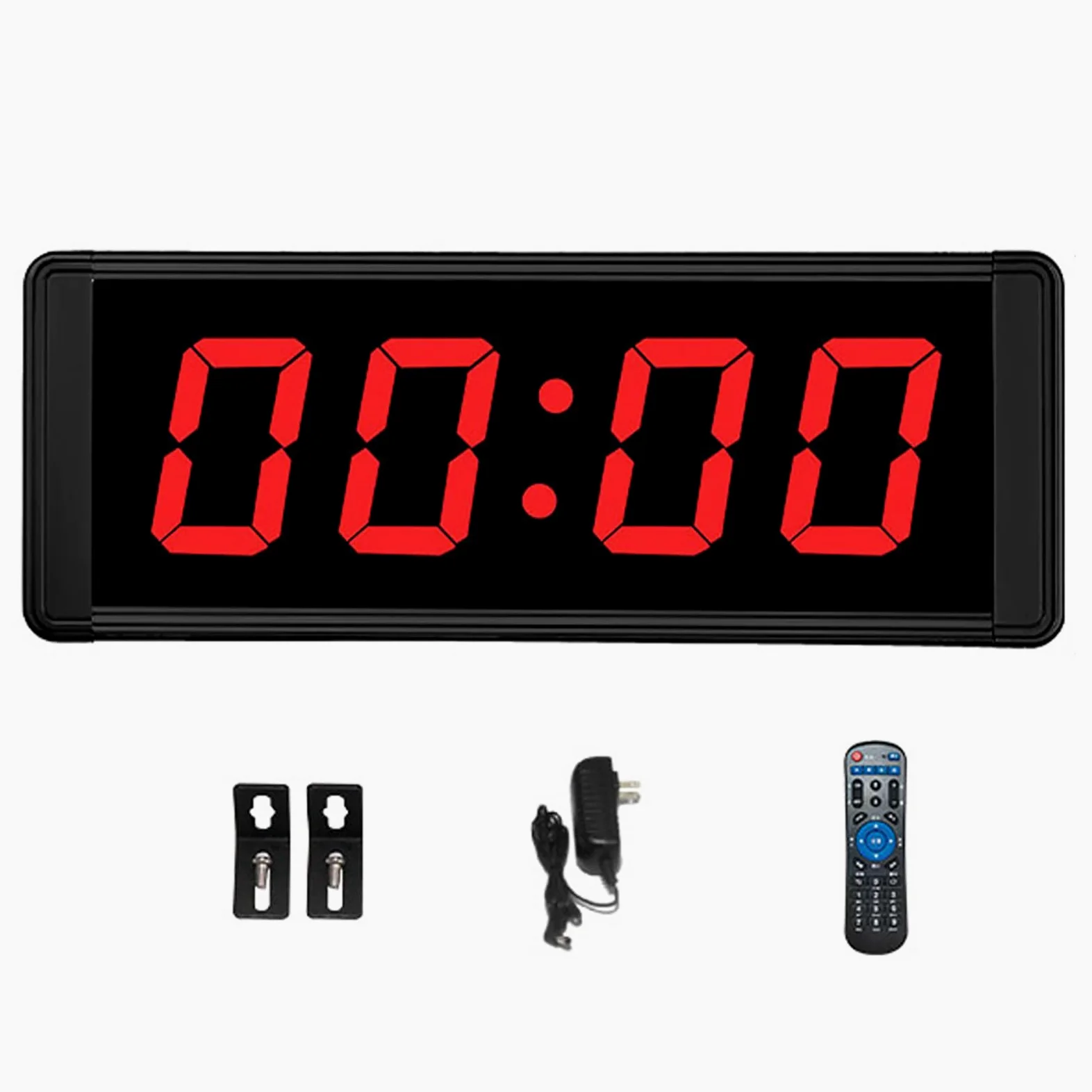 Contador digital LED con mando a distancia, cronómetro, alarmas, cuenta atrás, 20 grupos de memoria, sincronización de ciclo para eventos de gimnasio y carreras