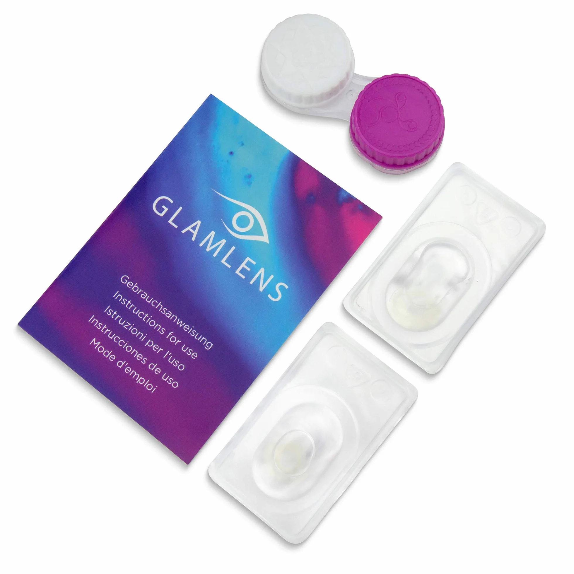 GLAMLENS lentillas de color gris 1 par 90 días sin graduación hidrogel de silicona