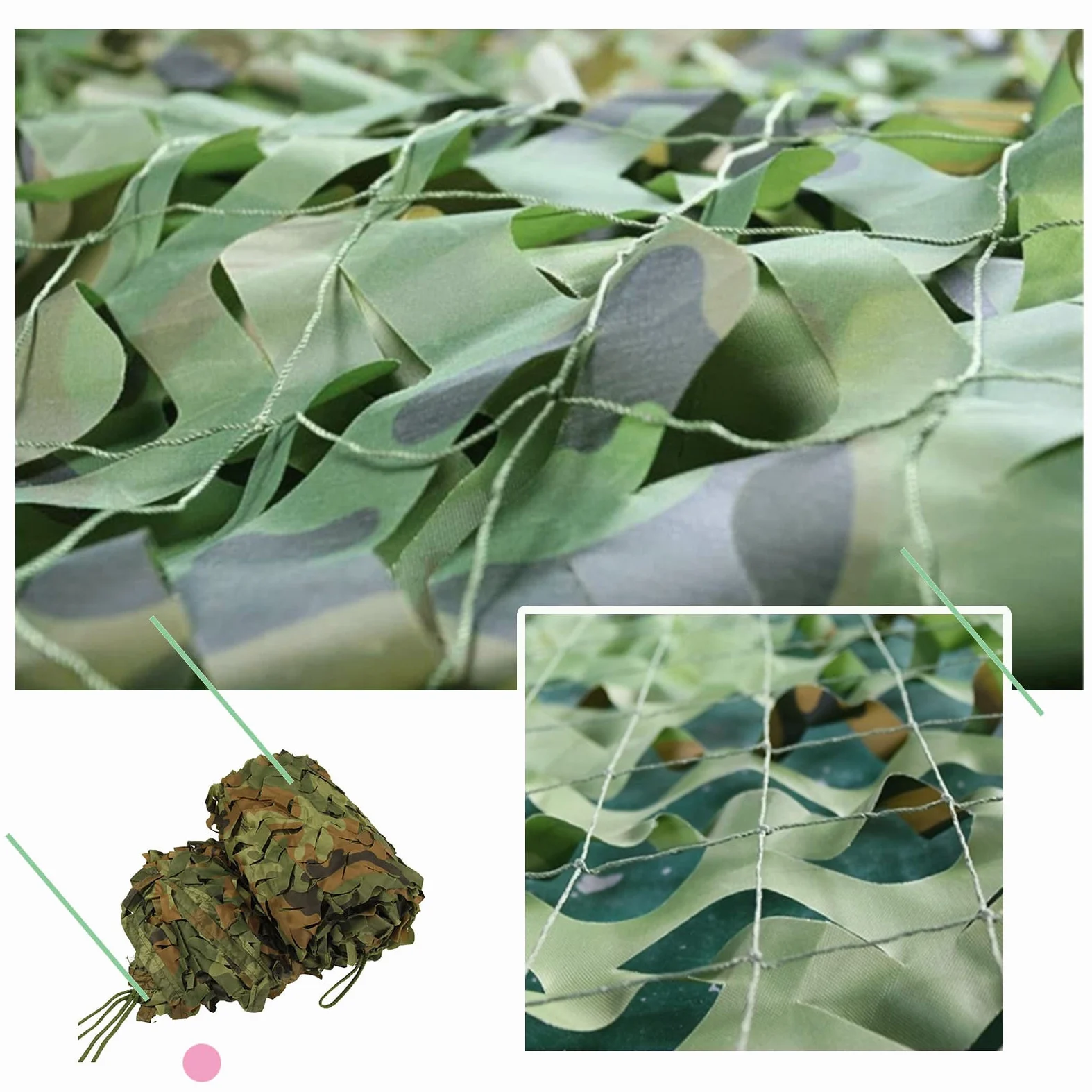 Red de Camuflaje,camuflaje militar,redes de protección fotográfica,redes de tela oxford,simulación de juegos,3D,redes de camuflaje forestal,observación de aves en la selva,Jungle-6×7m/19.7×23.0ft