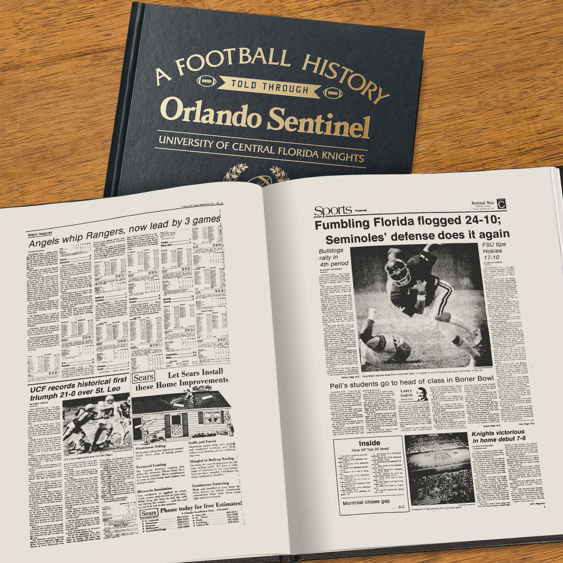 Signature Gifts Florida College Football - Libro de historia de periódicos personalizado, tamaño A3, tapa dura de lujo, para fanáticos del fútbol universitario, alumnos, regalo de recuerdo para