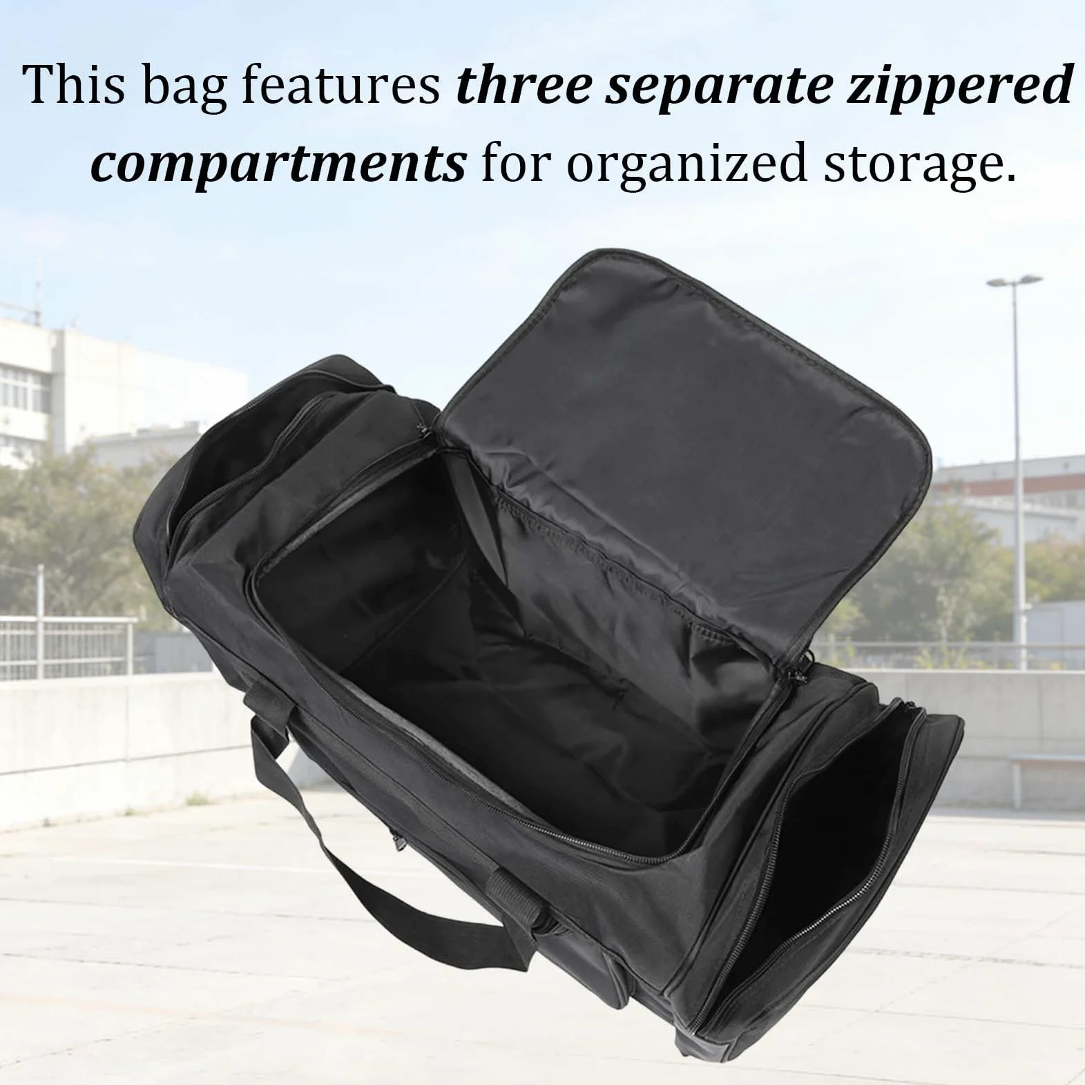 Bolsa De Viaje Hombre Mujere 62/92/115L Bolsa de Deporte Gimnasio Grande Bolso De Lona Hidrófugo Plegable Travel Duffel Bag Gym Bag Sport Duffle con Compartimento (Negro, 115L)