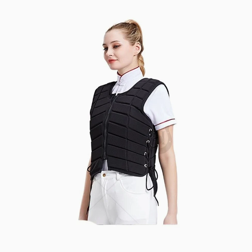 Protector de Espalda Chaleco de Entrenamiento de equitación Protector de Espalda Equitación con amortiguación Deportiva Acolchado para niños y Adultos (Negro CL)