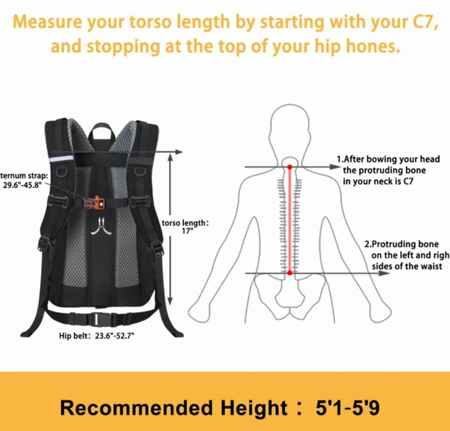 Mochila Viaje Mochila Montaña Mochila De Senderismo De 35 L, Mochila Ligera Para Exteriores, Mochila De Acampada Para Hombres Y Mujeres Mochila Trekking(Oranje)