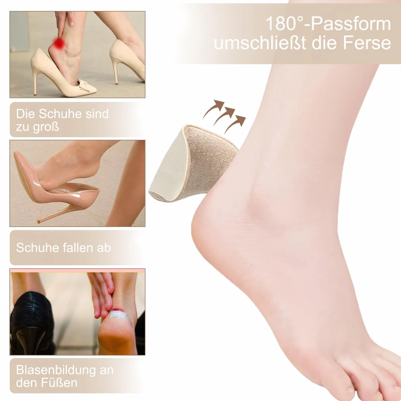 Taloneras para Zapatos Grandes con Insertos de Esponja - 3 Pares