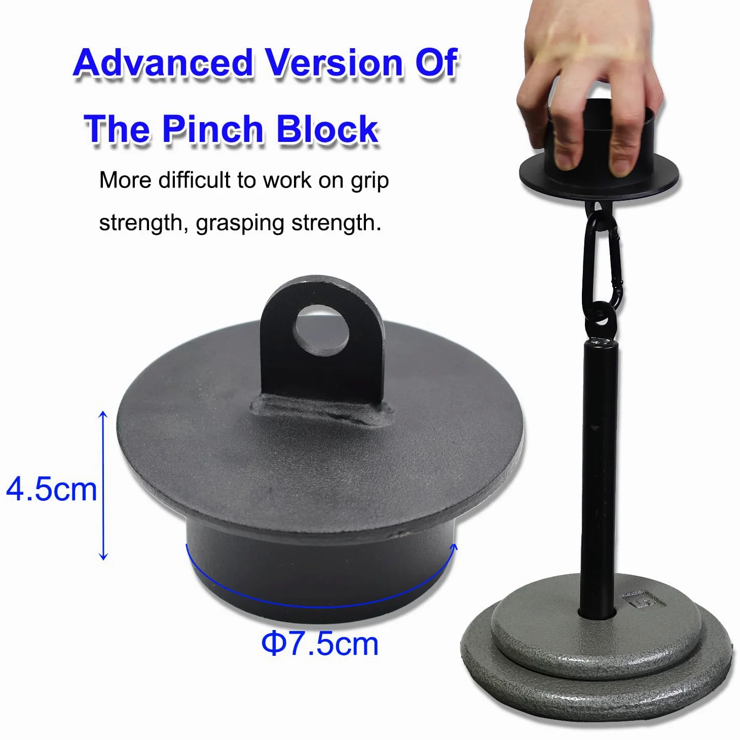 Juego de agarre de bloque de pellizco de metal con pasador de carga, agarre de bloque de pellizco para escalar, entrenamiento de fuerza de dedos, pellizco de mano, fortalecedor de entrenamiento de