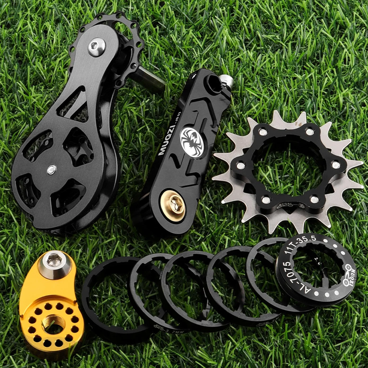perfk Kit de Conversión de Bicicleta Tensor de Cadena Cassette de Montaña Llave para Ajuste Preciso Material de Aleación Ligero Y Resistente Adecuado para C
